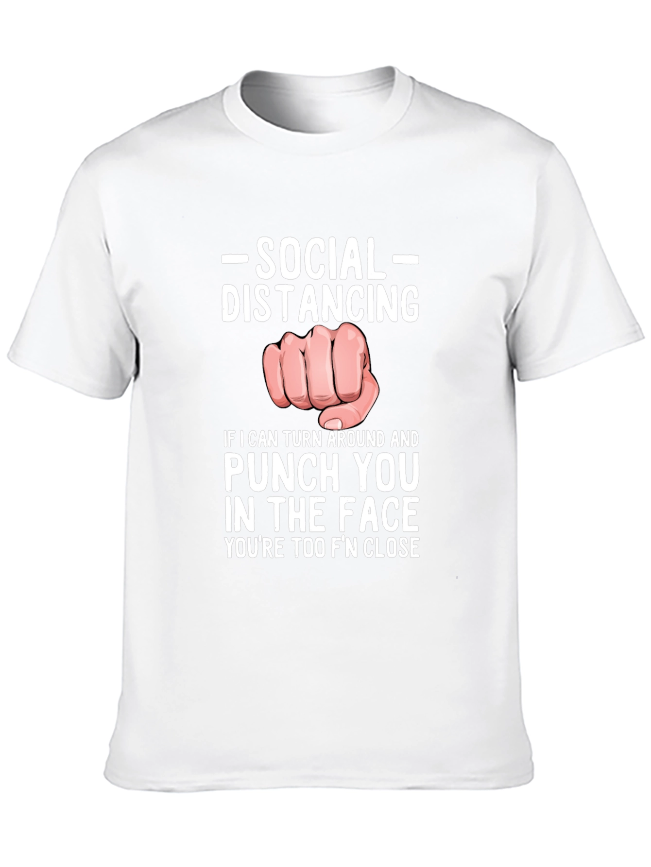 Black Social Distancing Punch T-Shirt view 10