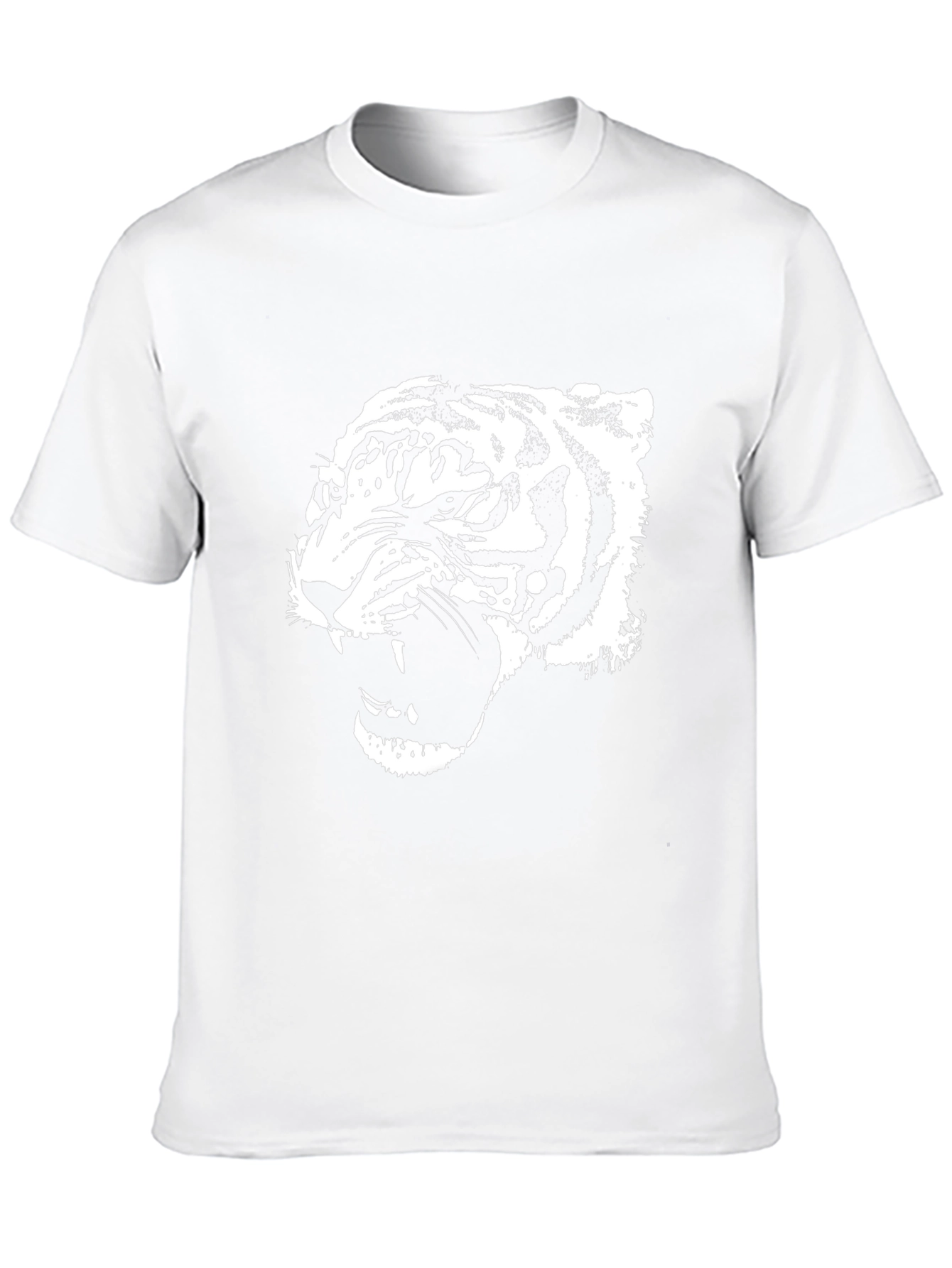 Black Black T-Shirt with White Tiger Graphic view 10