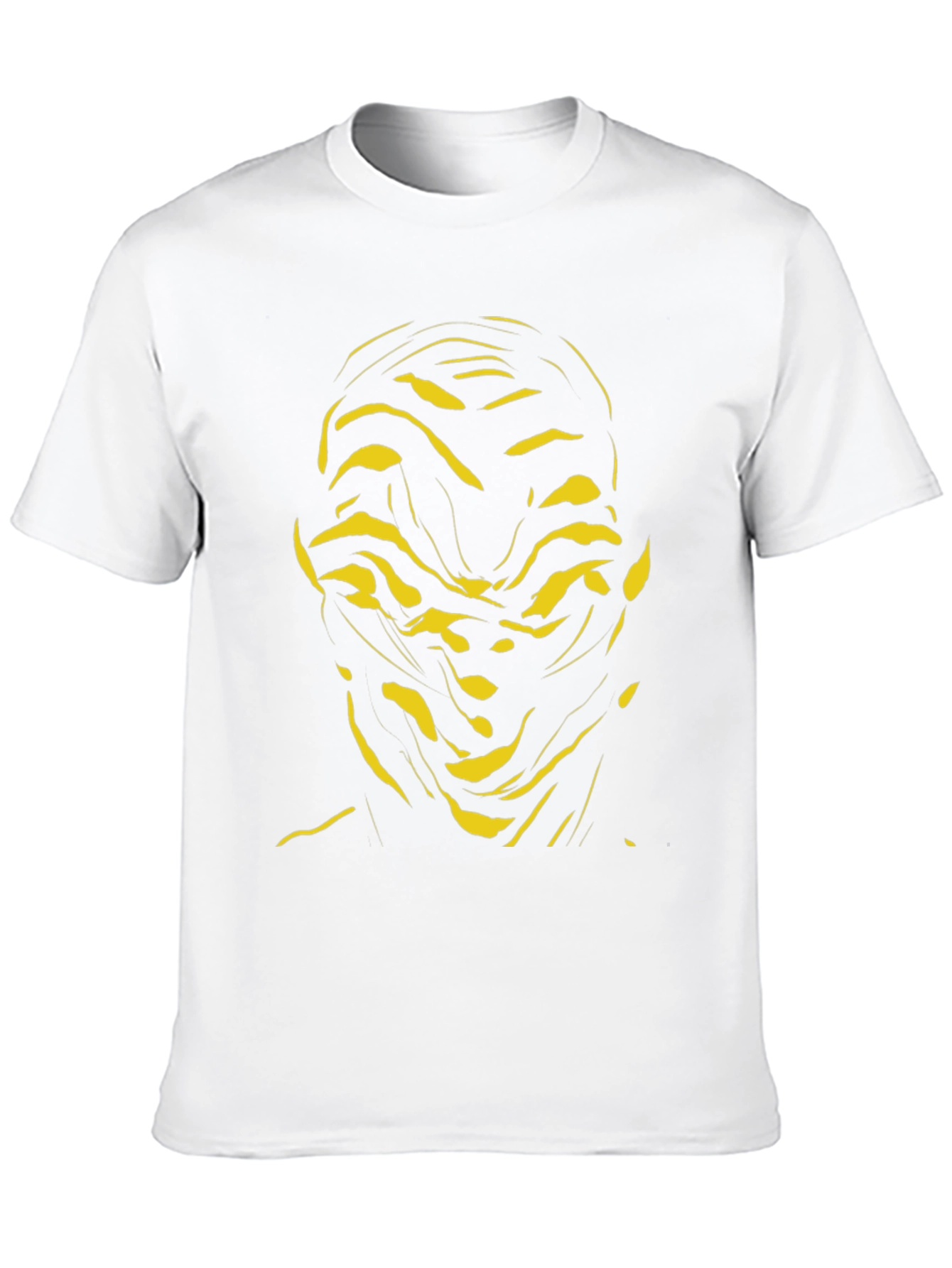 Abstract Face Graphic Tee - Black Cotton Shirt - 10