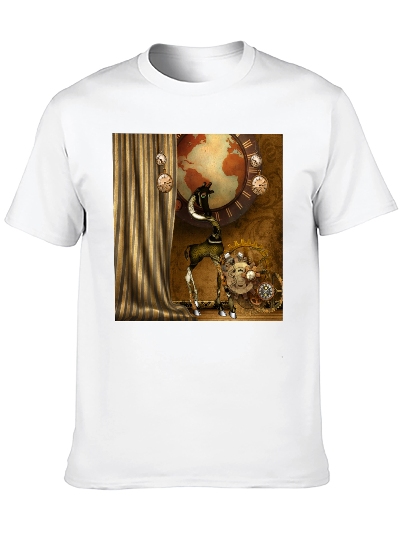 Black Steampunk Giraffe T-Shirt view 10
