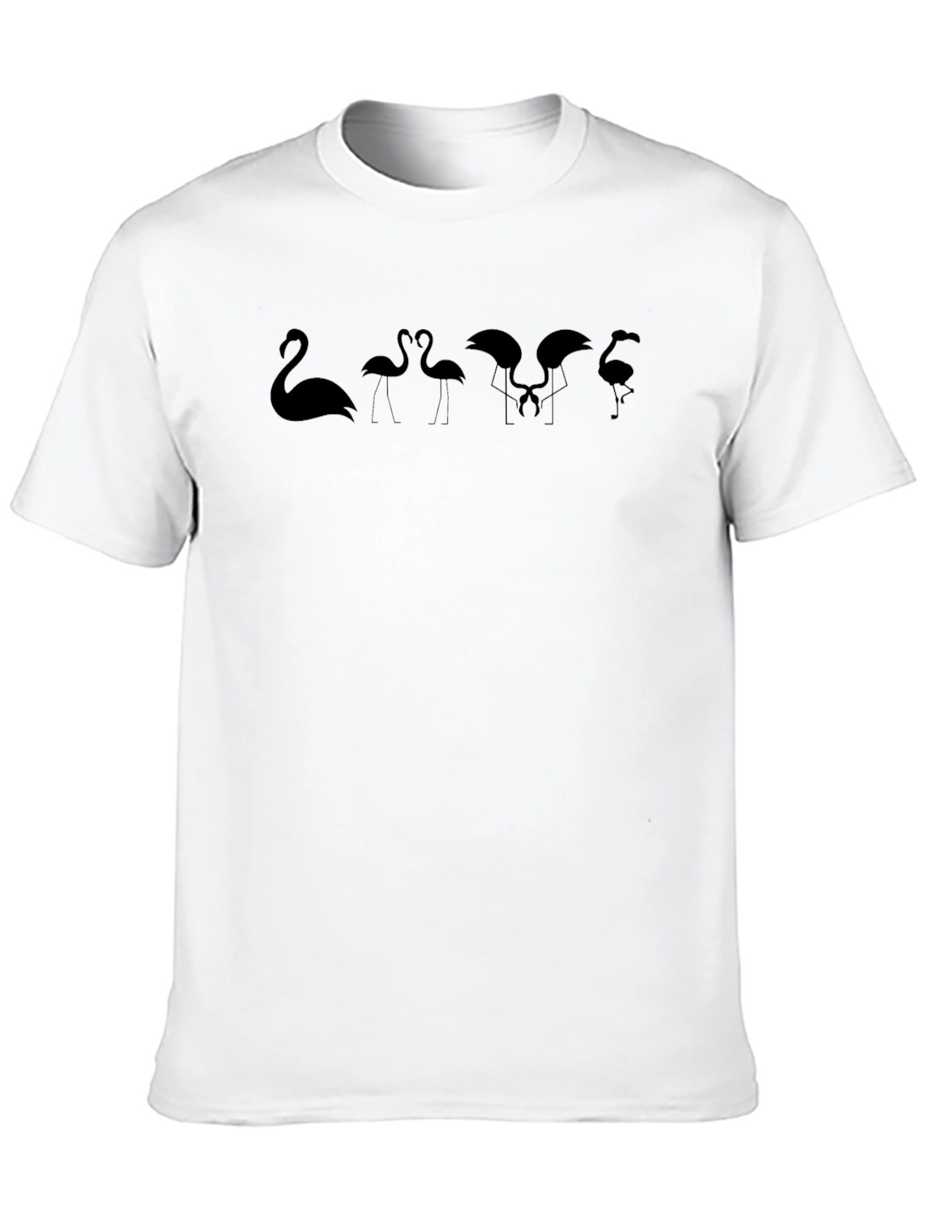 Black Flamingo Silhouette Black T-Shirt view 10