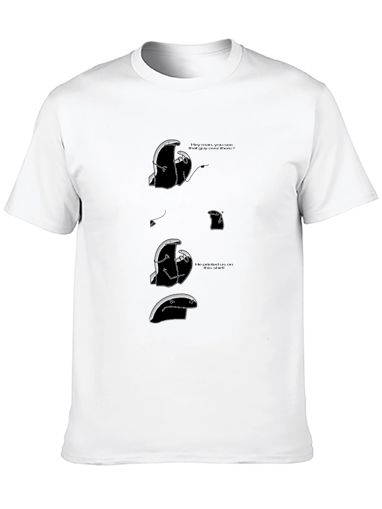 Black Humorous Animated Graphic Print T-Shirt view 10