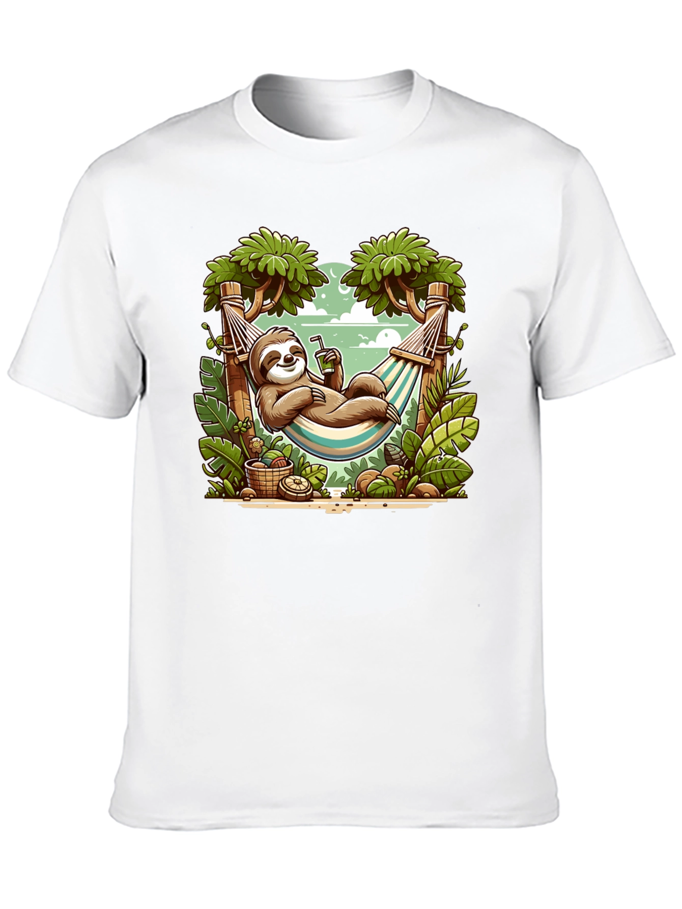 Black Relaxed Sloth Hammock Graphic Tee view 10