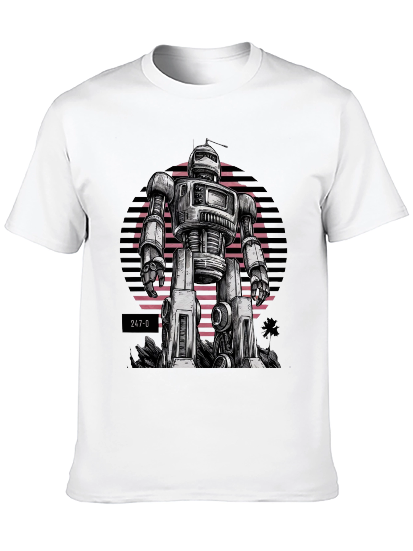 Black Retro Robot Graphic Tee view 10