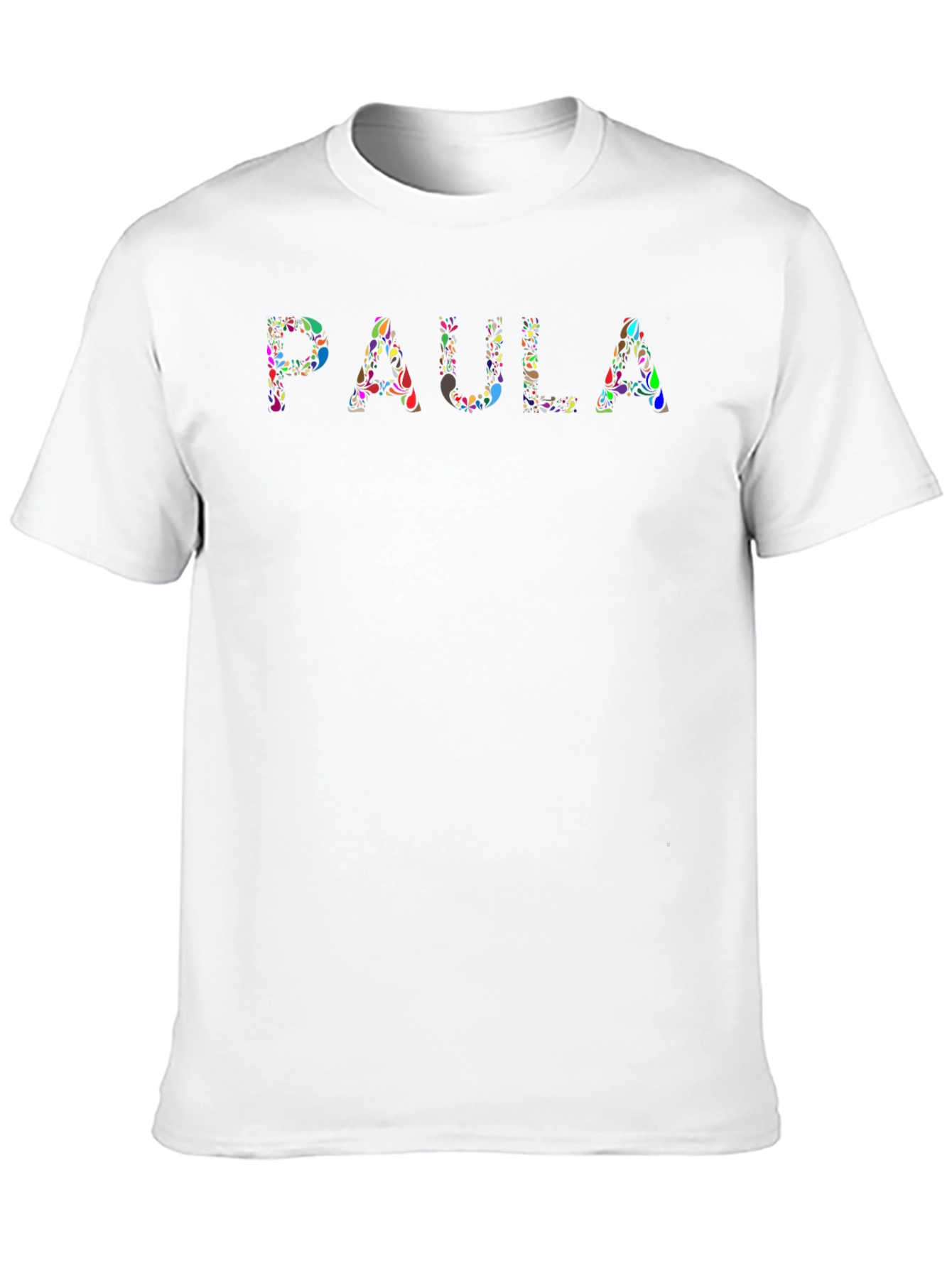 Black Personalized PAULA Tee - Custom Floral Letter Design view 10