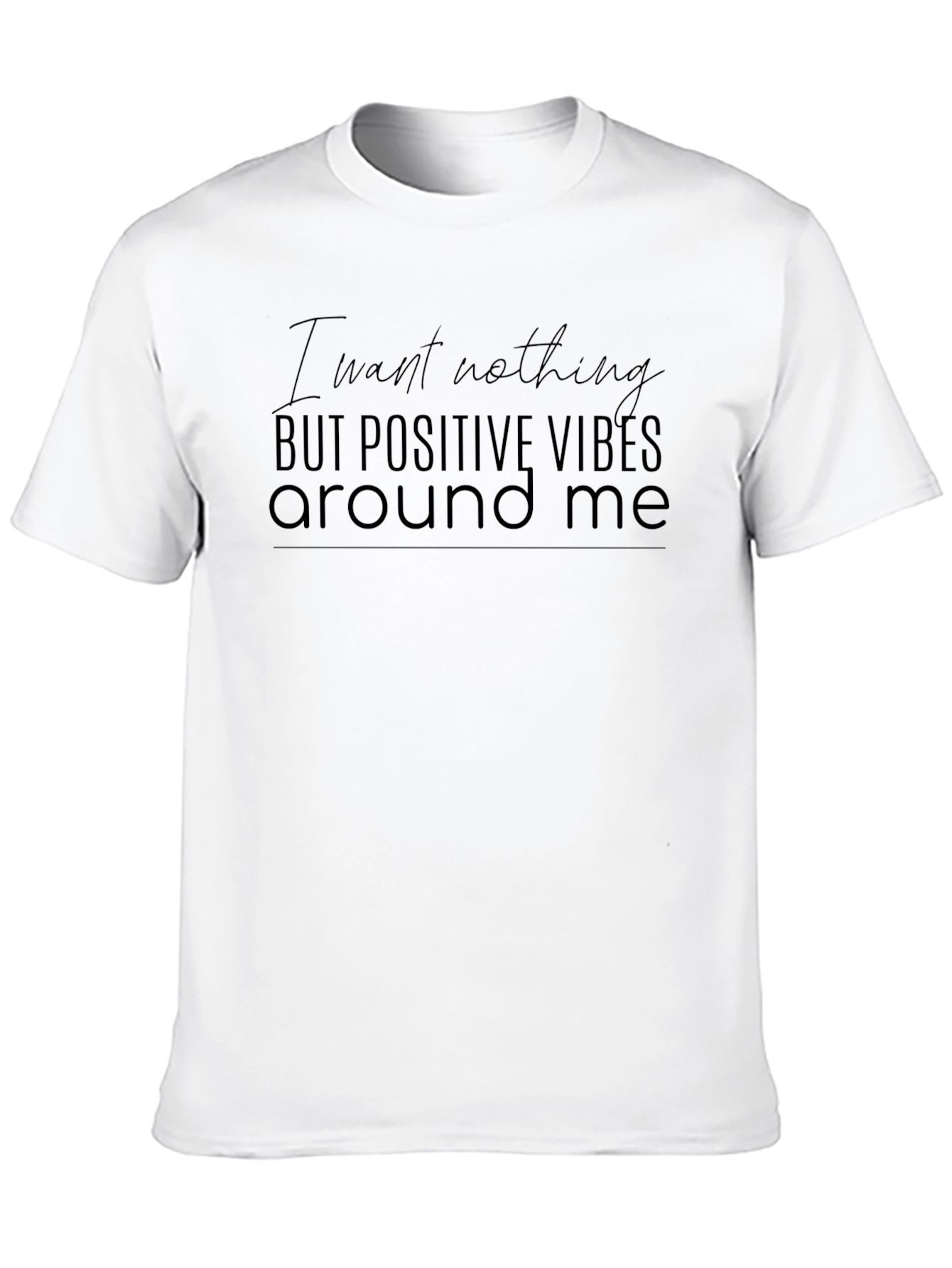 Black Positive Vibes Graphic Tee - Soft Black Cotton view 10