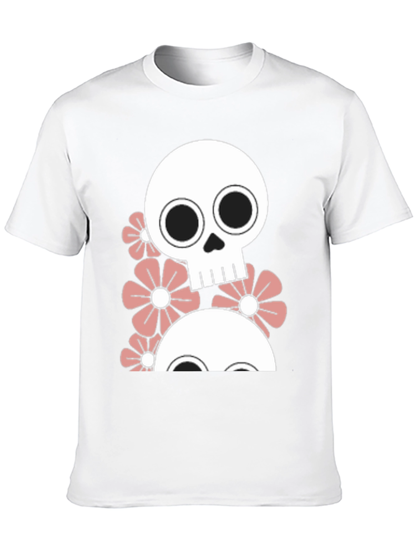 Black Skull & Flower Graphic Tee - Men's Black T-Shirt view 10