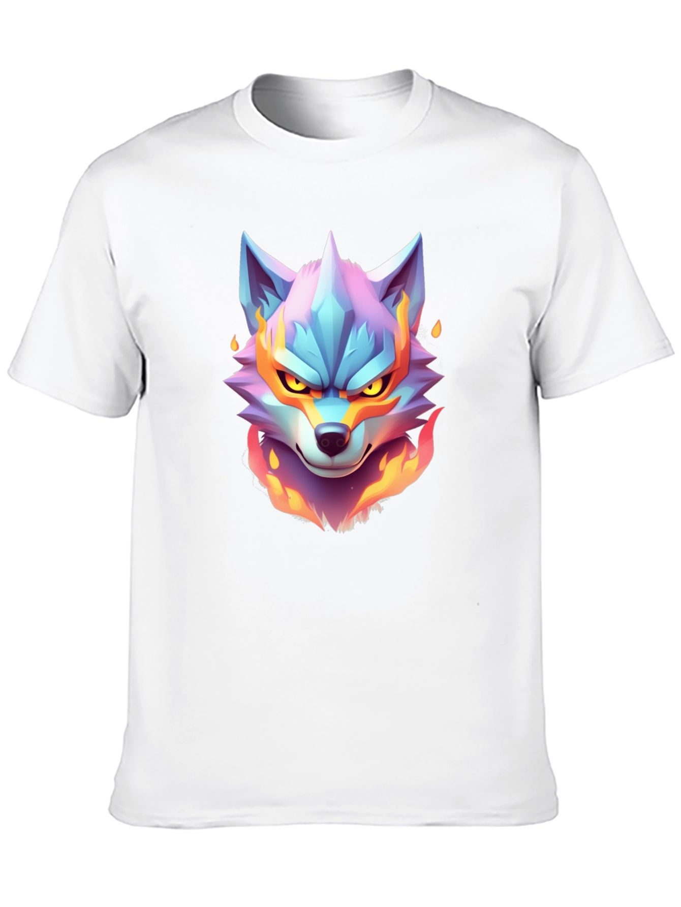Black Fiery Wolf Graphic Tee - Cool Animal Design view 10