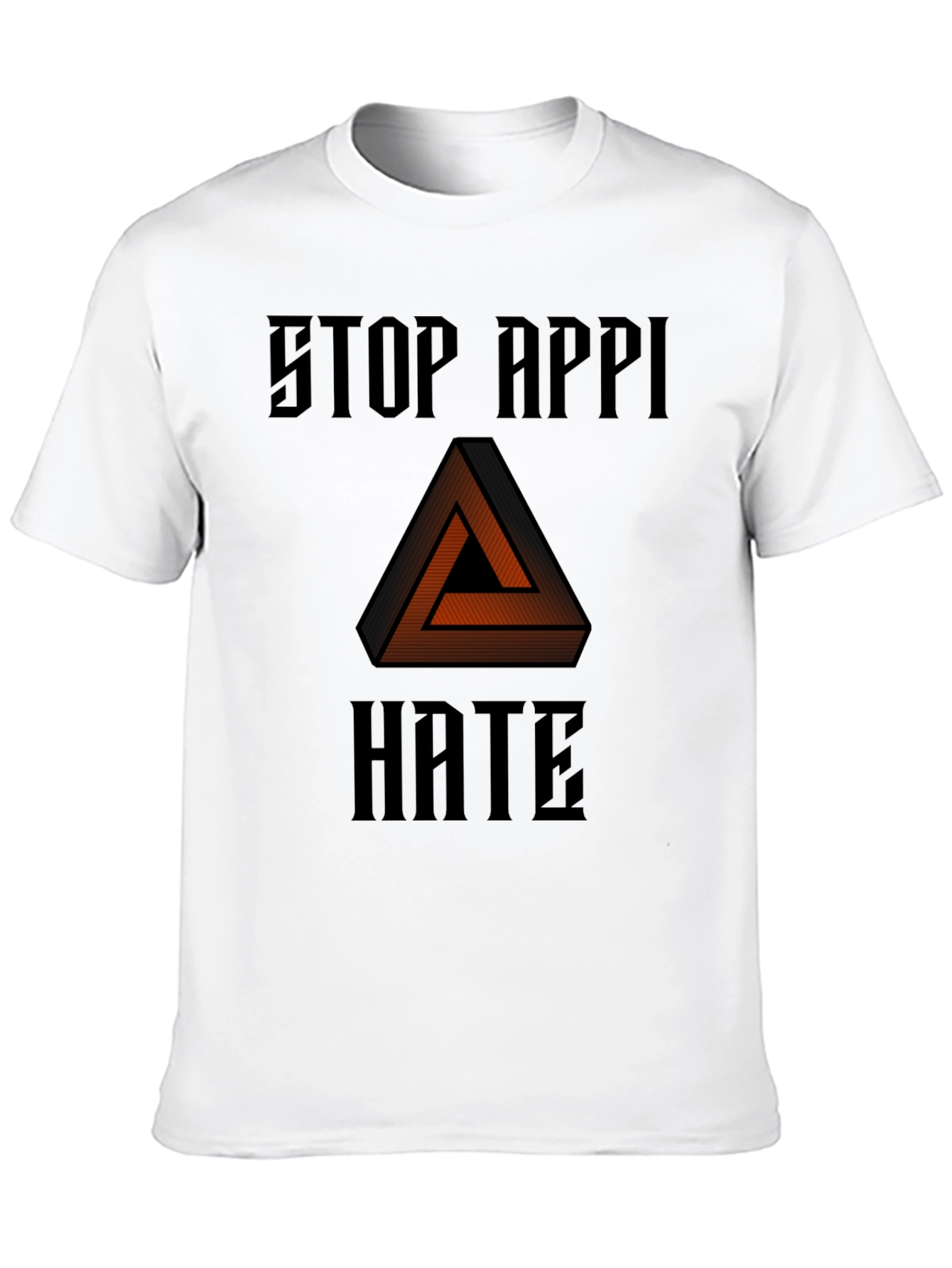 Black Stop APPI Hate Impossible Triangle Black T-Shirt view 10