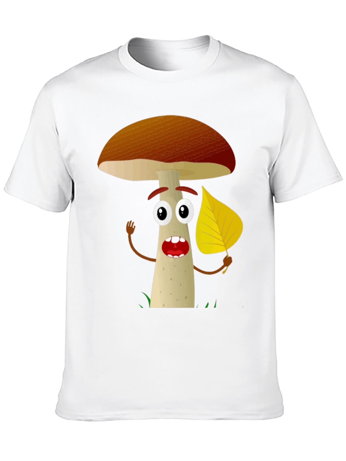 Black Cartoon Mushroom T-Shirt - Funny Nature Tee view 10