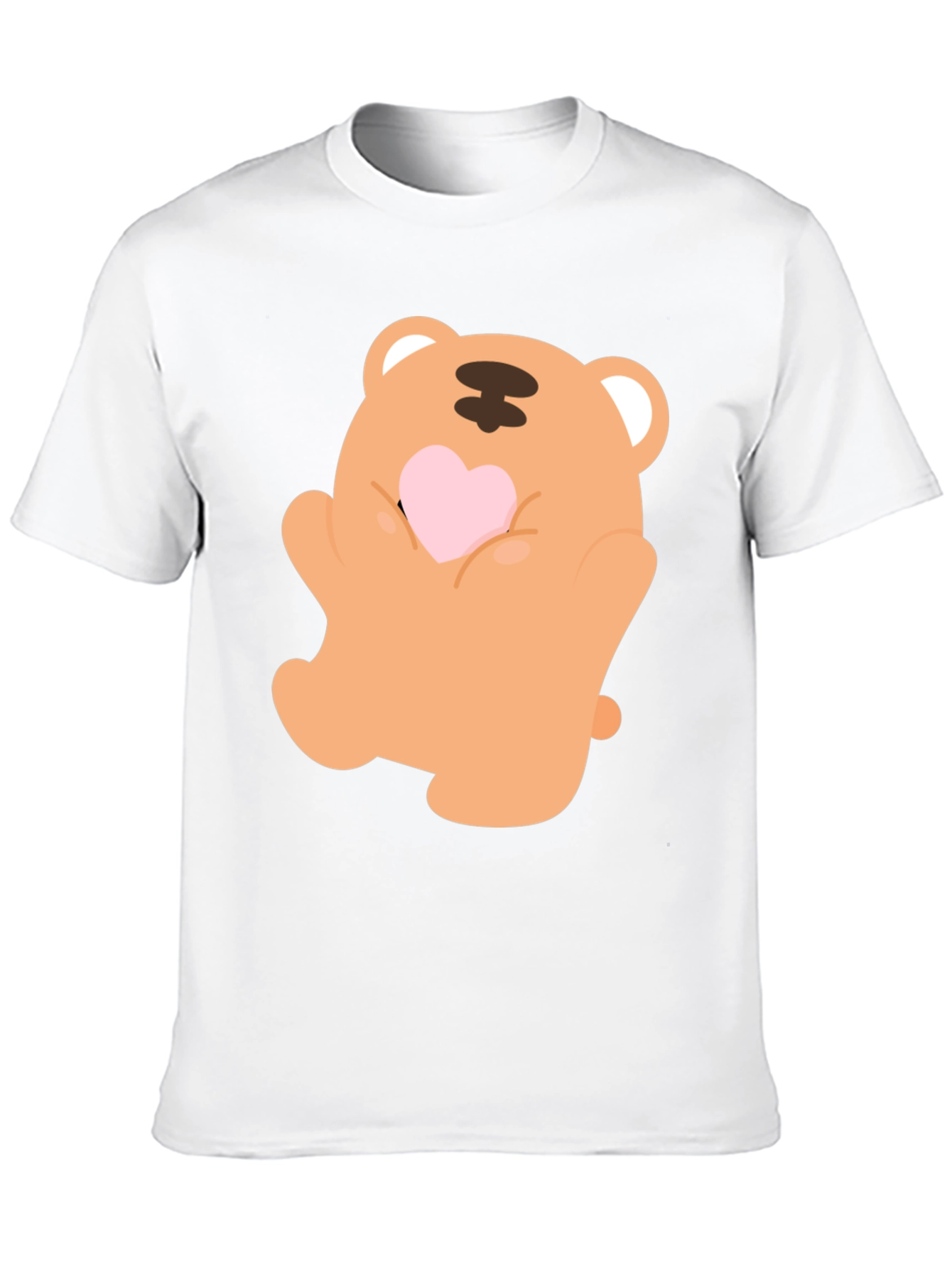 Black Cute Bear Holding Heart Graphic Tee view 10