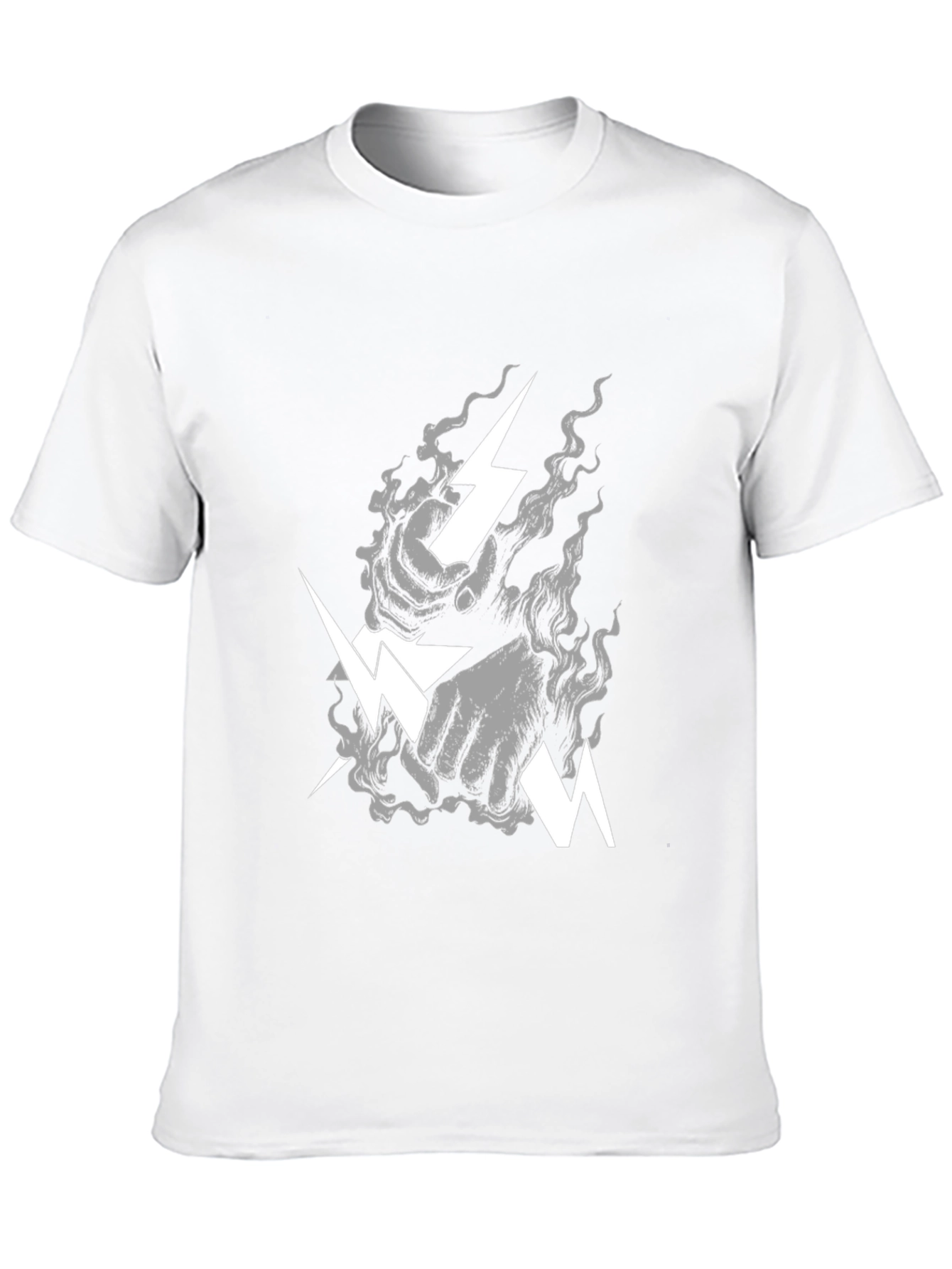 Black Stylish Black T-Shirt with Lightning Bolt Graphic view 10