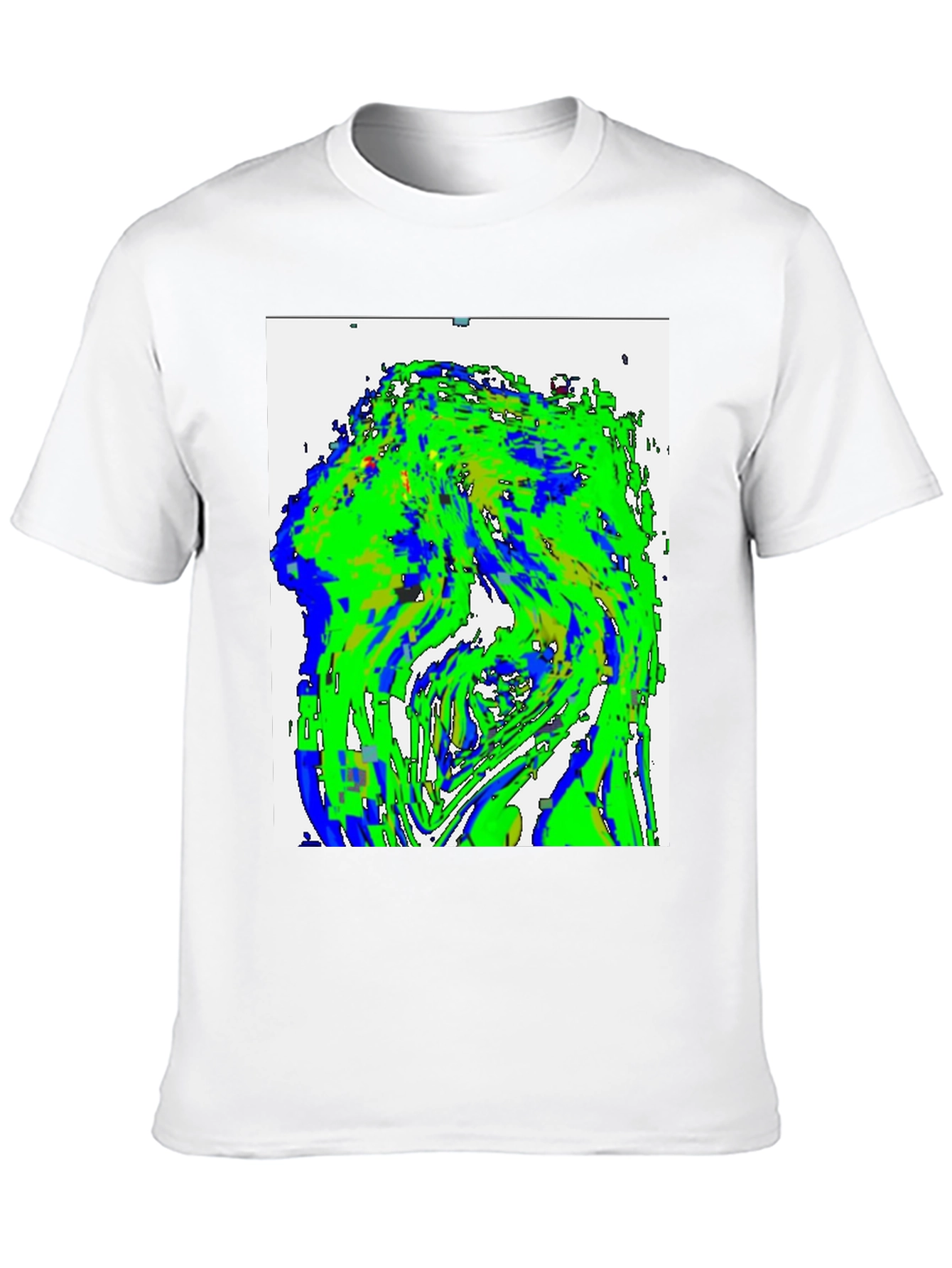 Black Abstract Green & Blue Graphic Tee view 10