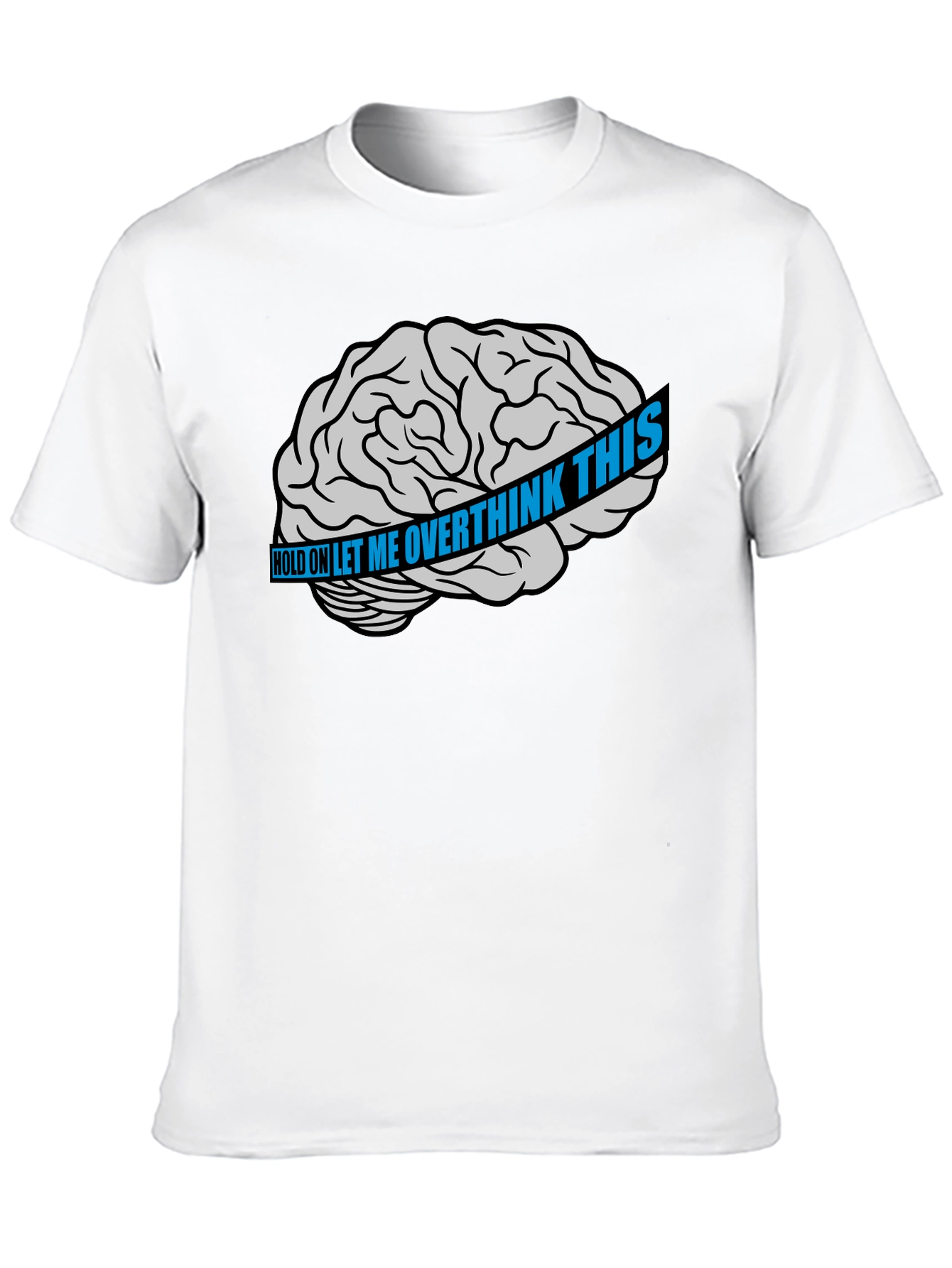 Black Overthink Brain Graphic T-Shirt - Black view 10