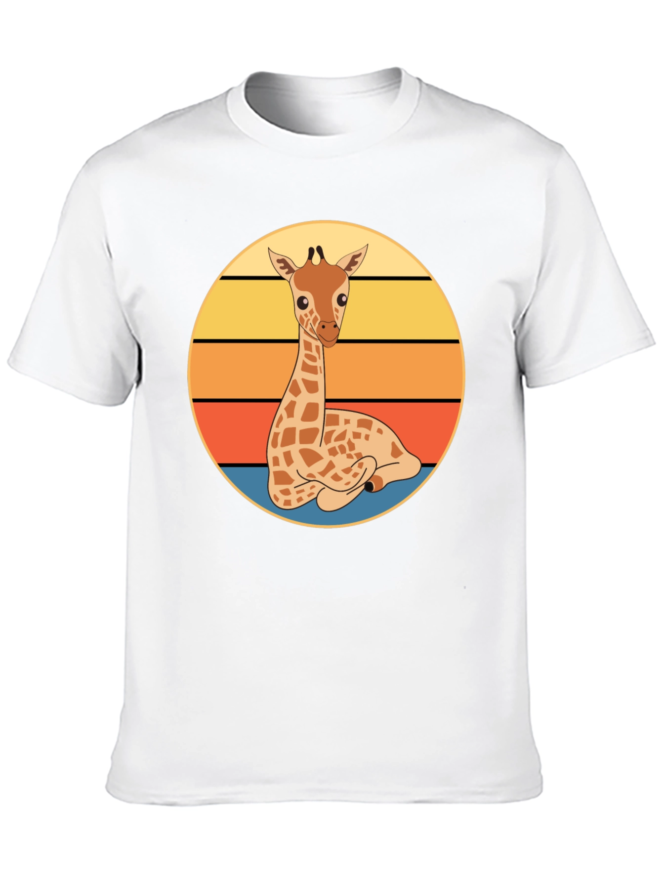 Black Giraffe Sunset Graphic Tee - Cute Cartoon Design view 10