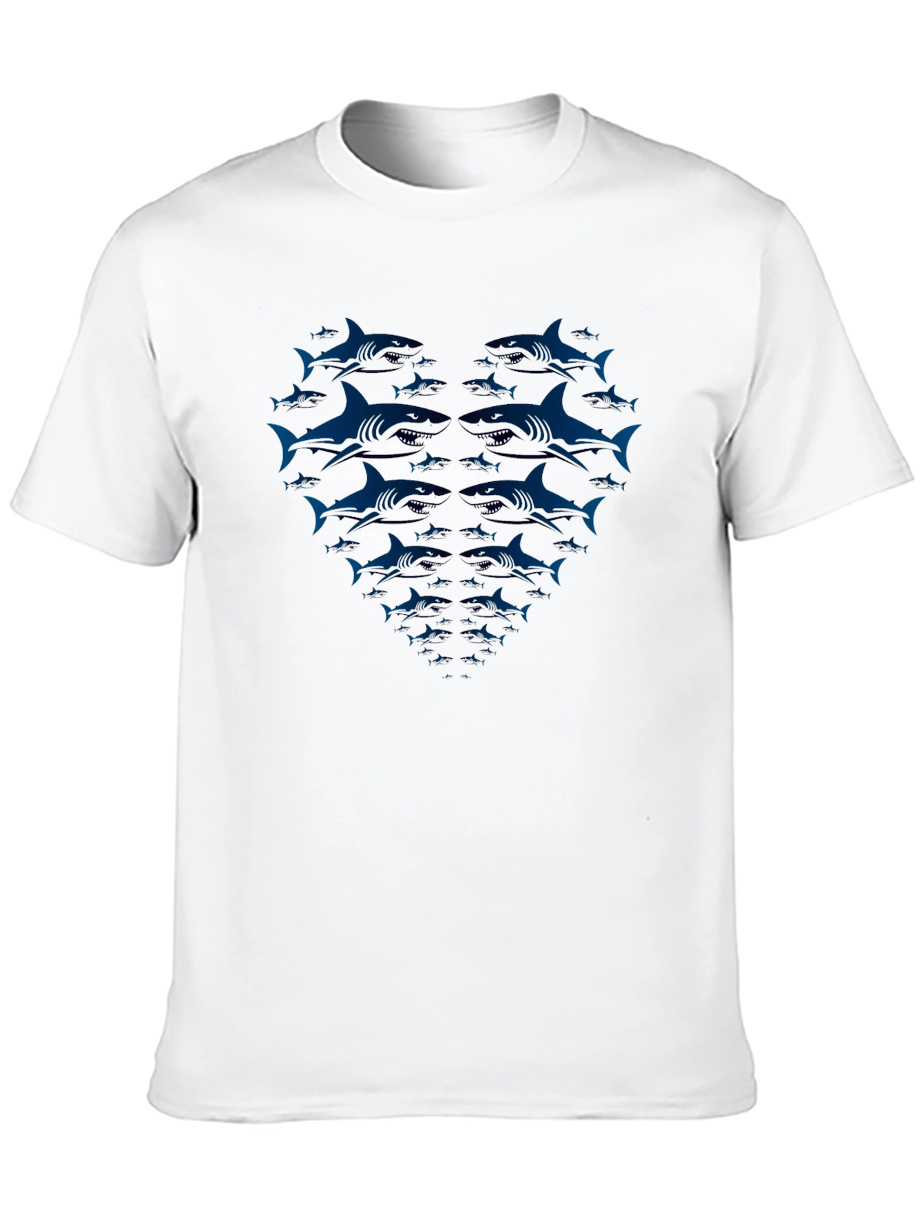 Black Shark Heart Graphic Tee - Black Cotton T-Shirt view 10