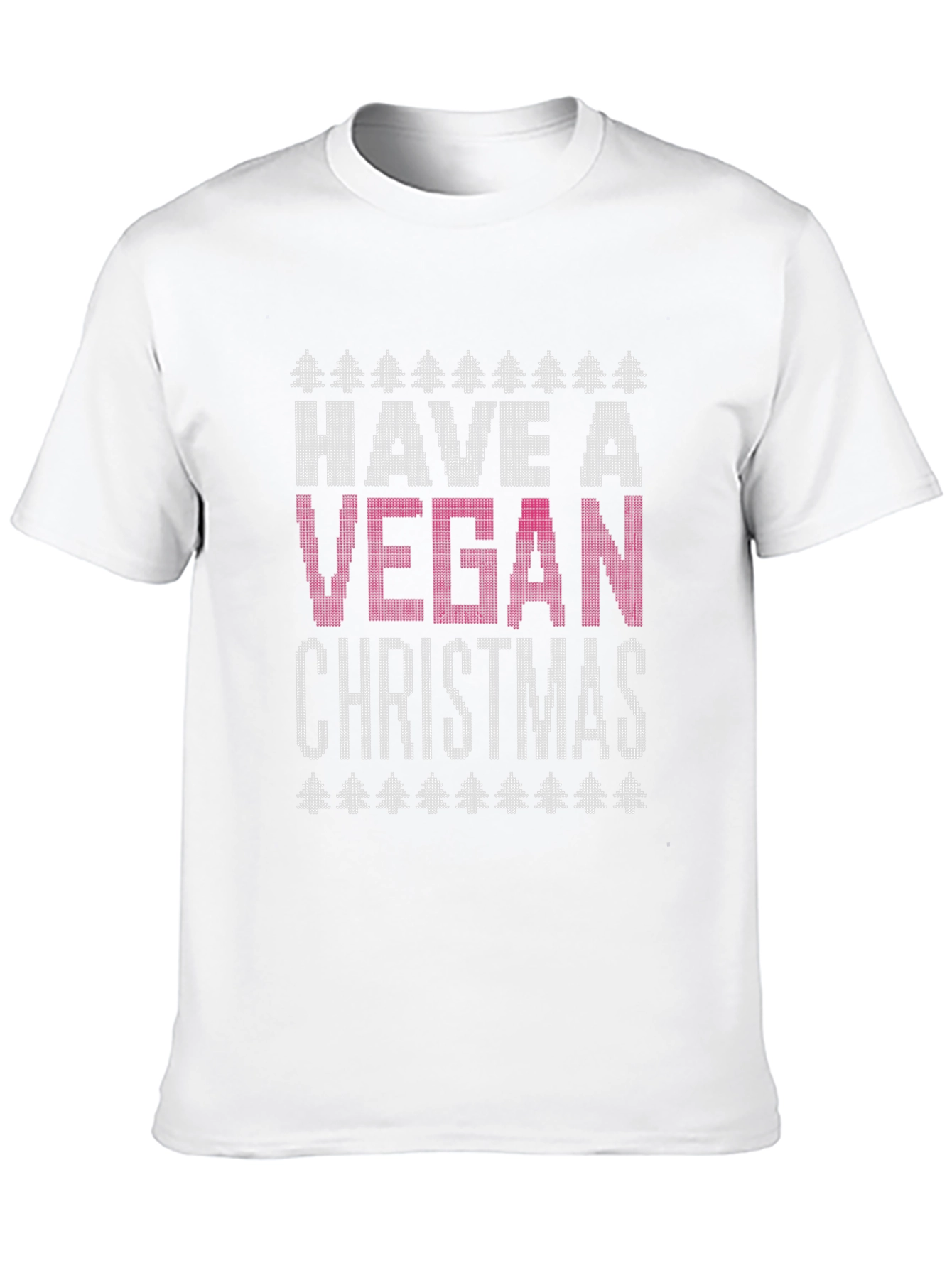 Black Vegan Christmas T-Shirt - Ugly Christmas Sweater Style Tee view 10