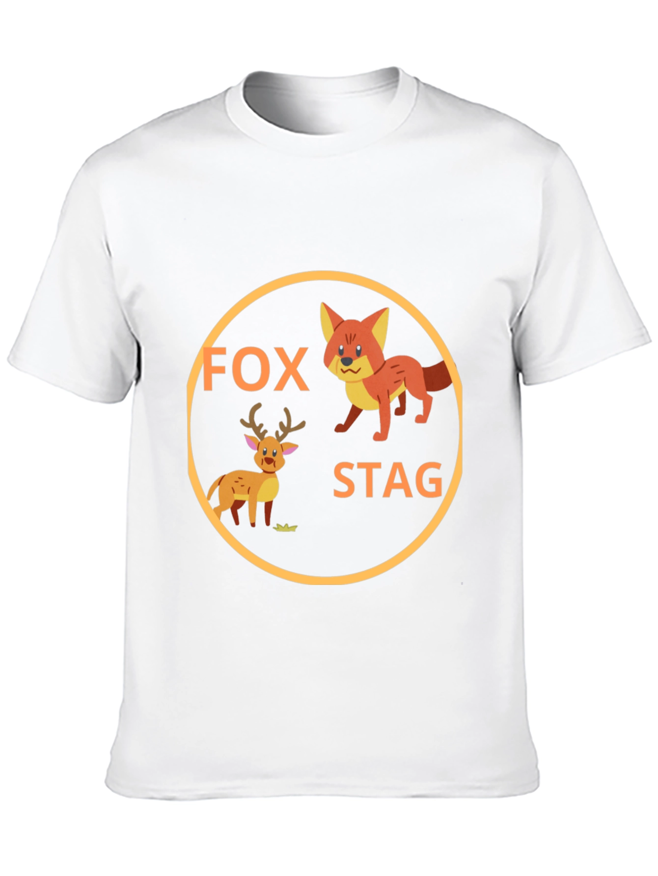 Black Fox and Stag Graphic Tee - Cute Animal Design view 10