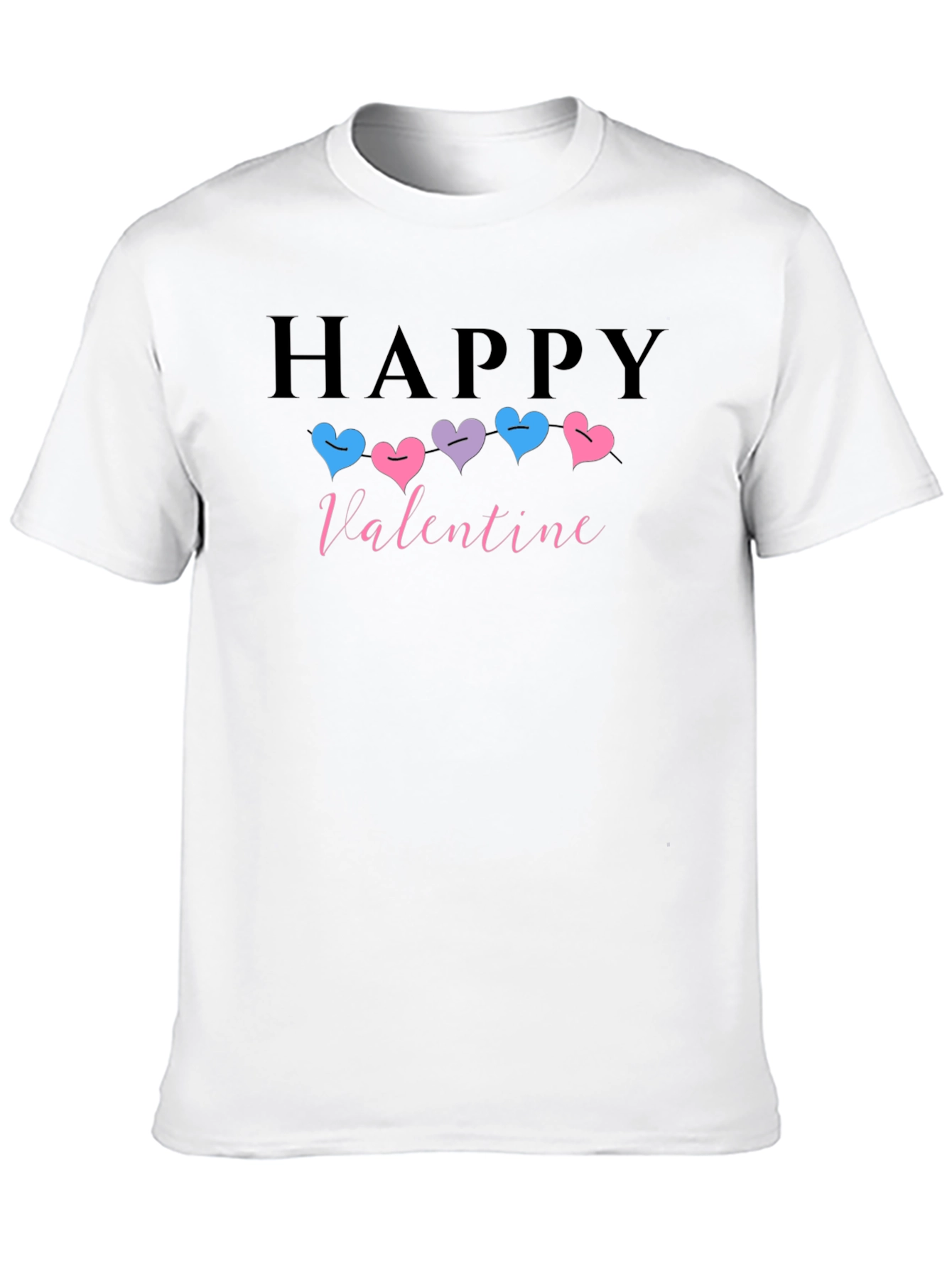 Black Happy Valentine T-shirt with Heart Design view 10