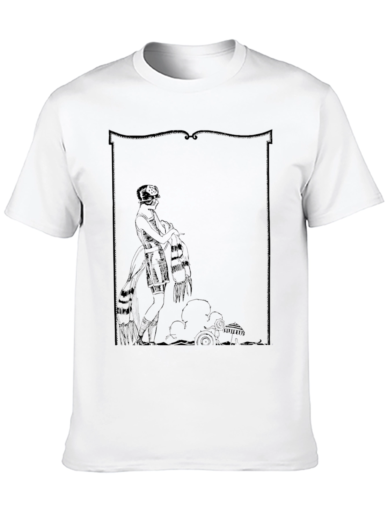 Black Vintage Art Deco Graphic Tee - Black view 10