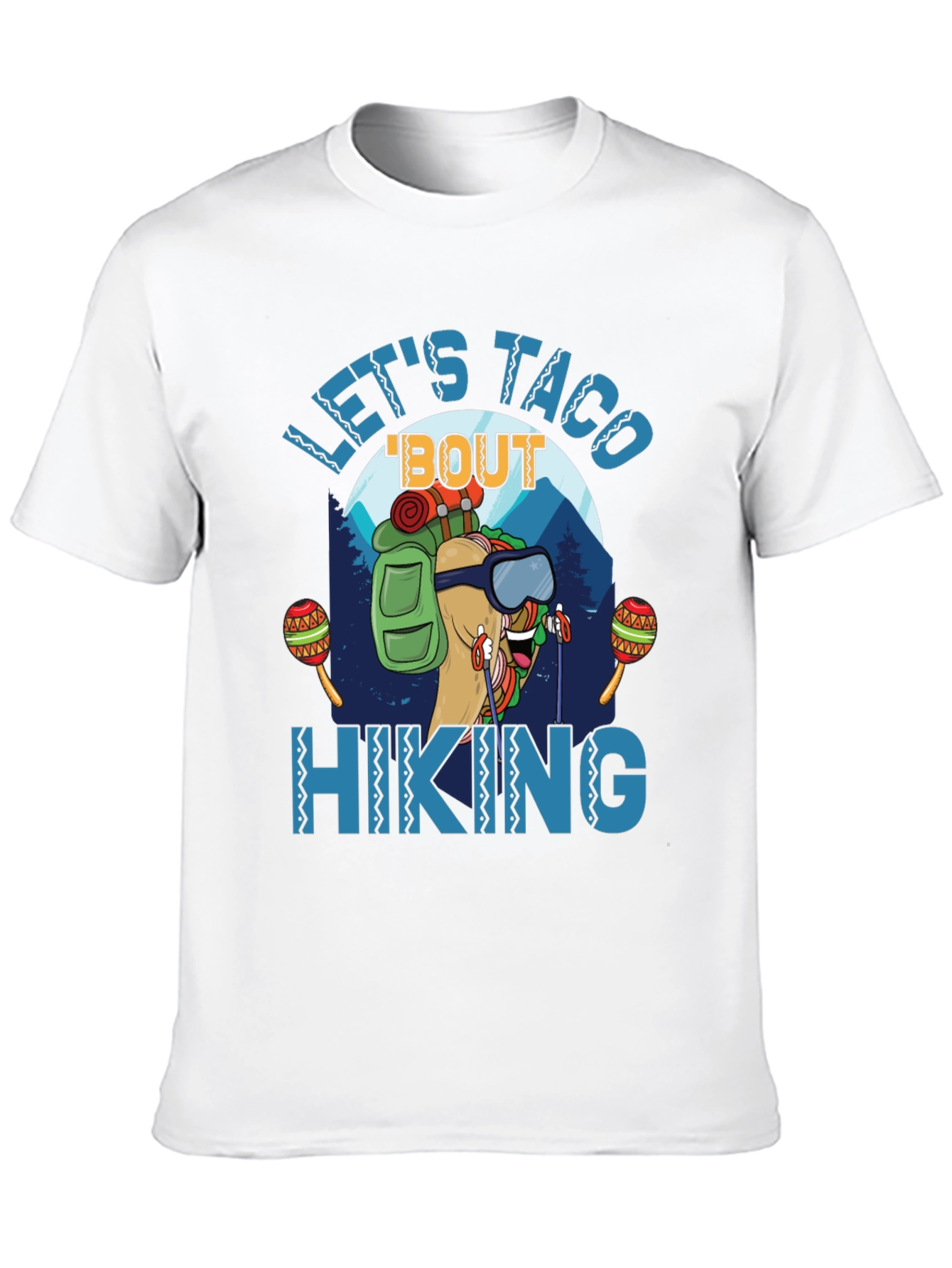 Black Let's Taco 'Bout Hiking Graphic T-Shirt view 10
