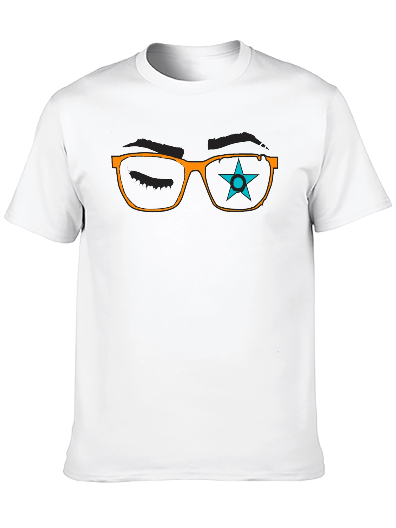 Black Star Eyeglasses Graphic T-Shirt view 10