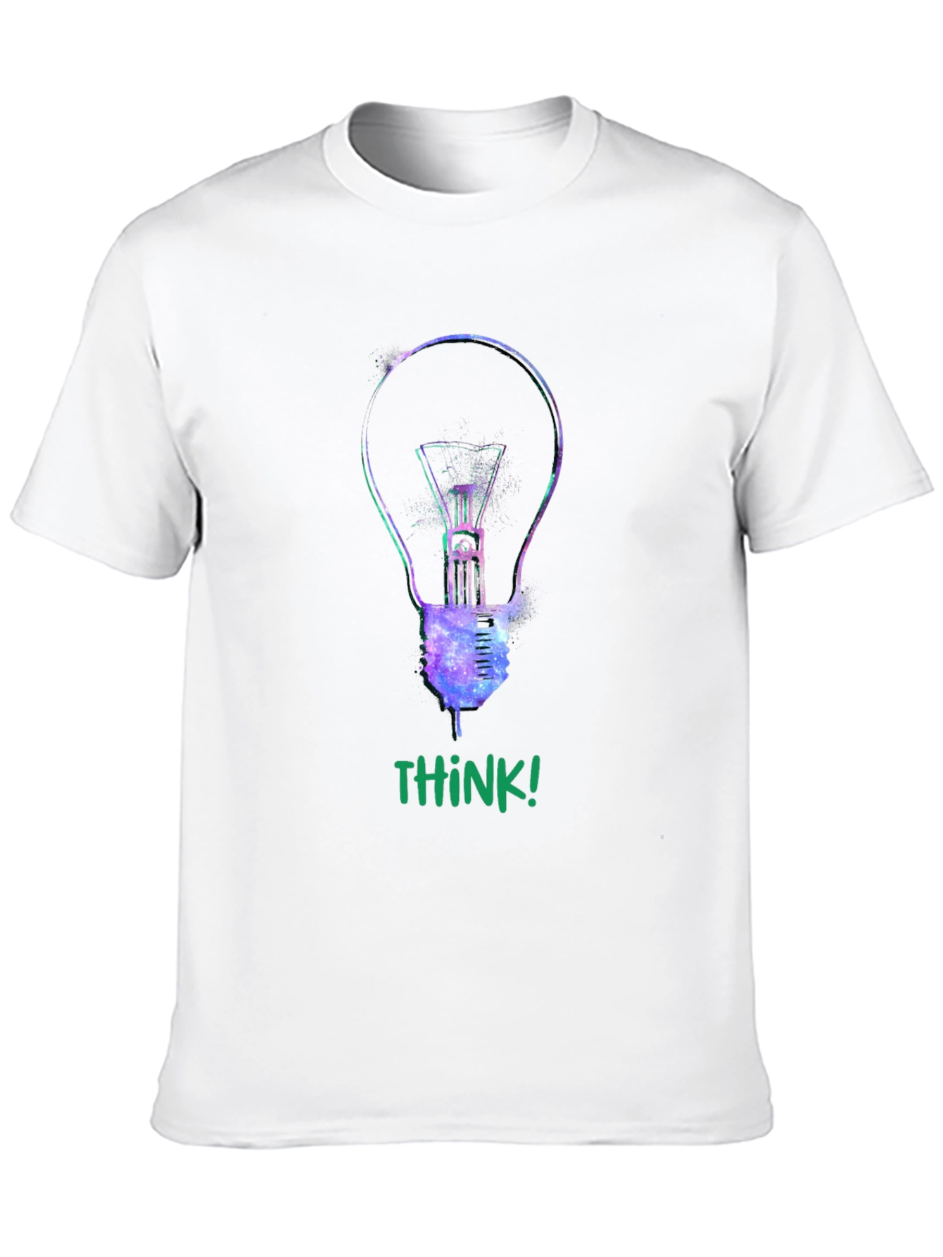 Black Think! Galaxy Light Bulb Graphic Tee view 10