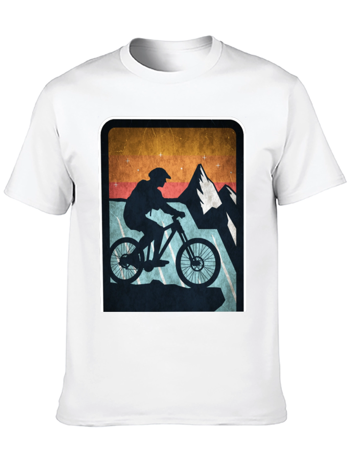 Black Mountain Biking Silhouette Graphic Tee view 10