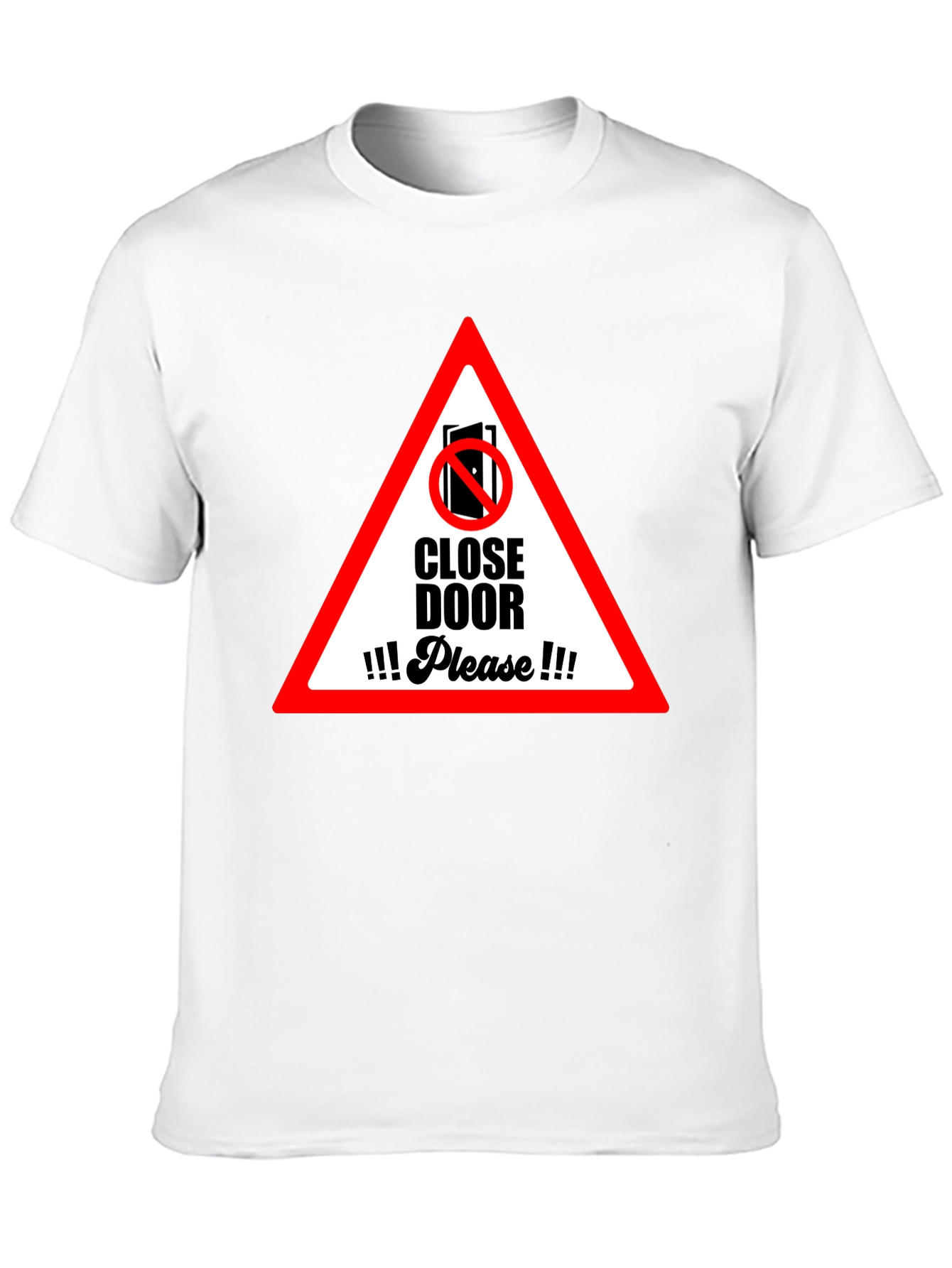 Black Close Door Please Graphic T-Shirt view 10