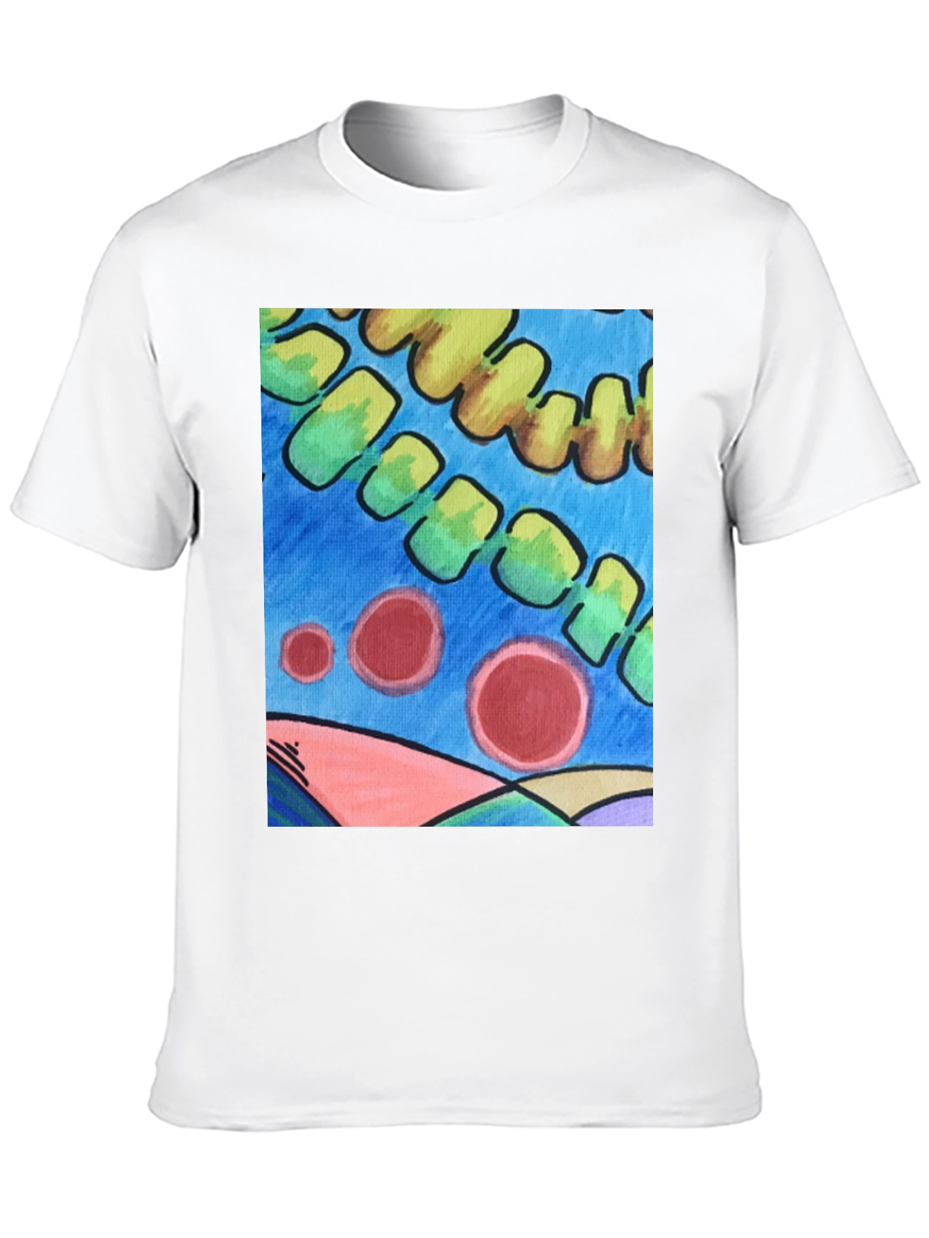 Black Abstract Art Graphic Tee - Modern Casual Style view 10