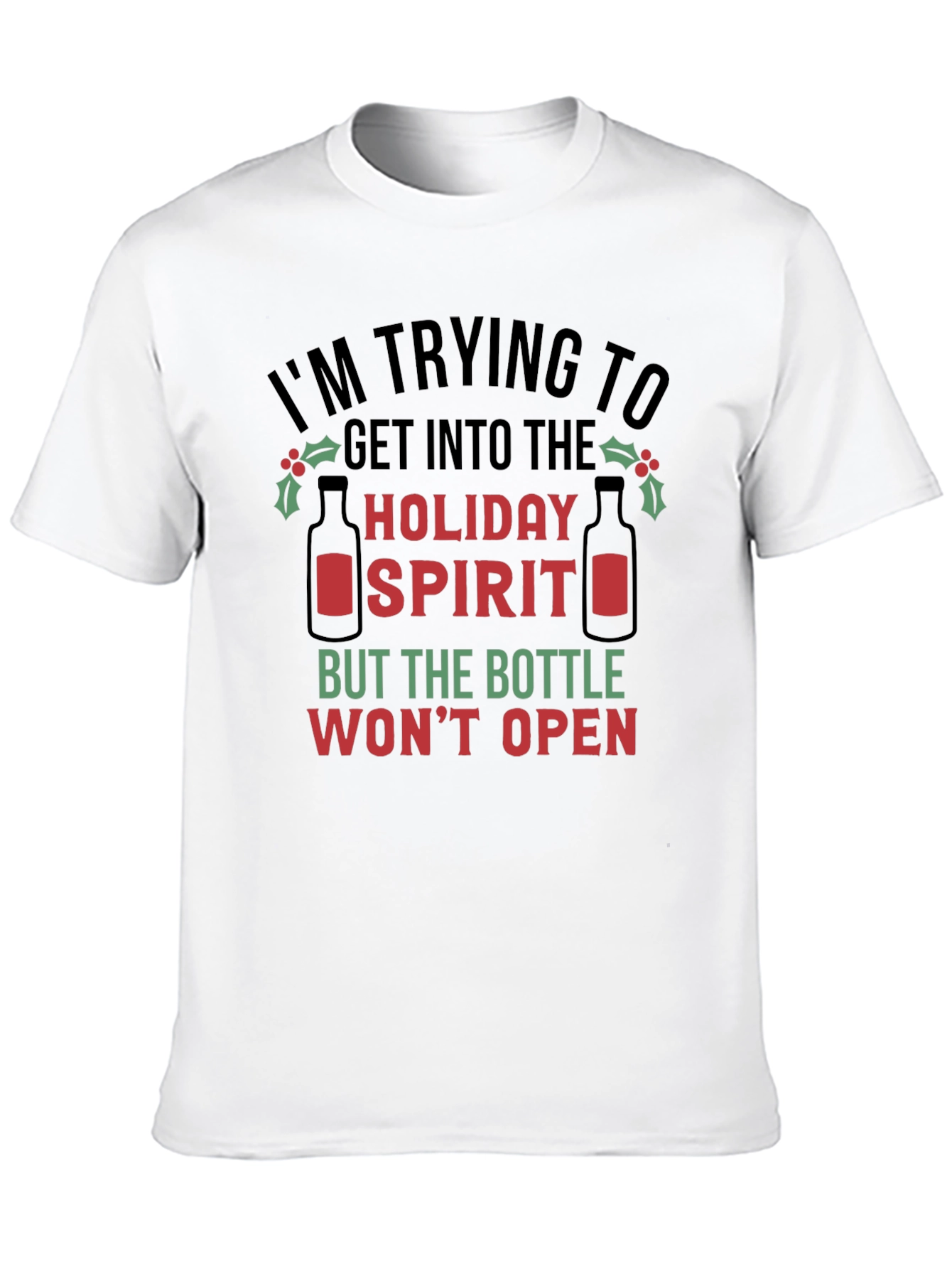 Black Holiday Spirit T-Shirt - Funny Christmas Tee view 10