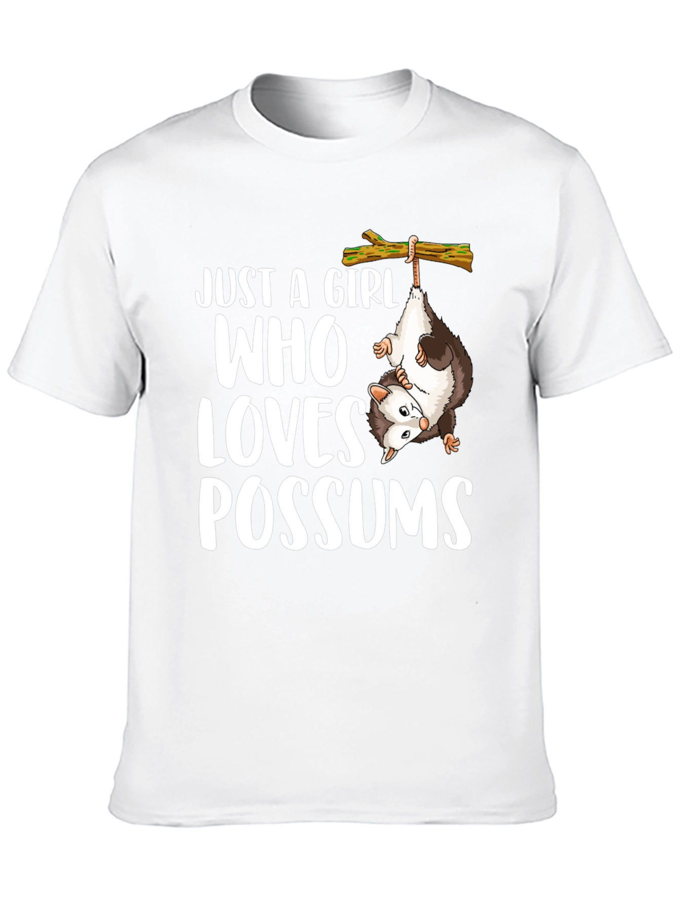 Black Just a Girl Who Loves Possums Graphic Tee view 10
