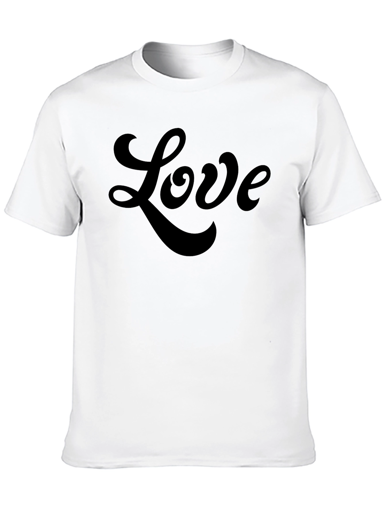 Black Love Script Black Tee Shirt - Stylish Casual Wear view 10
