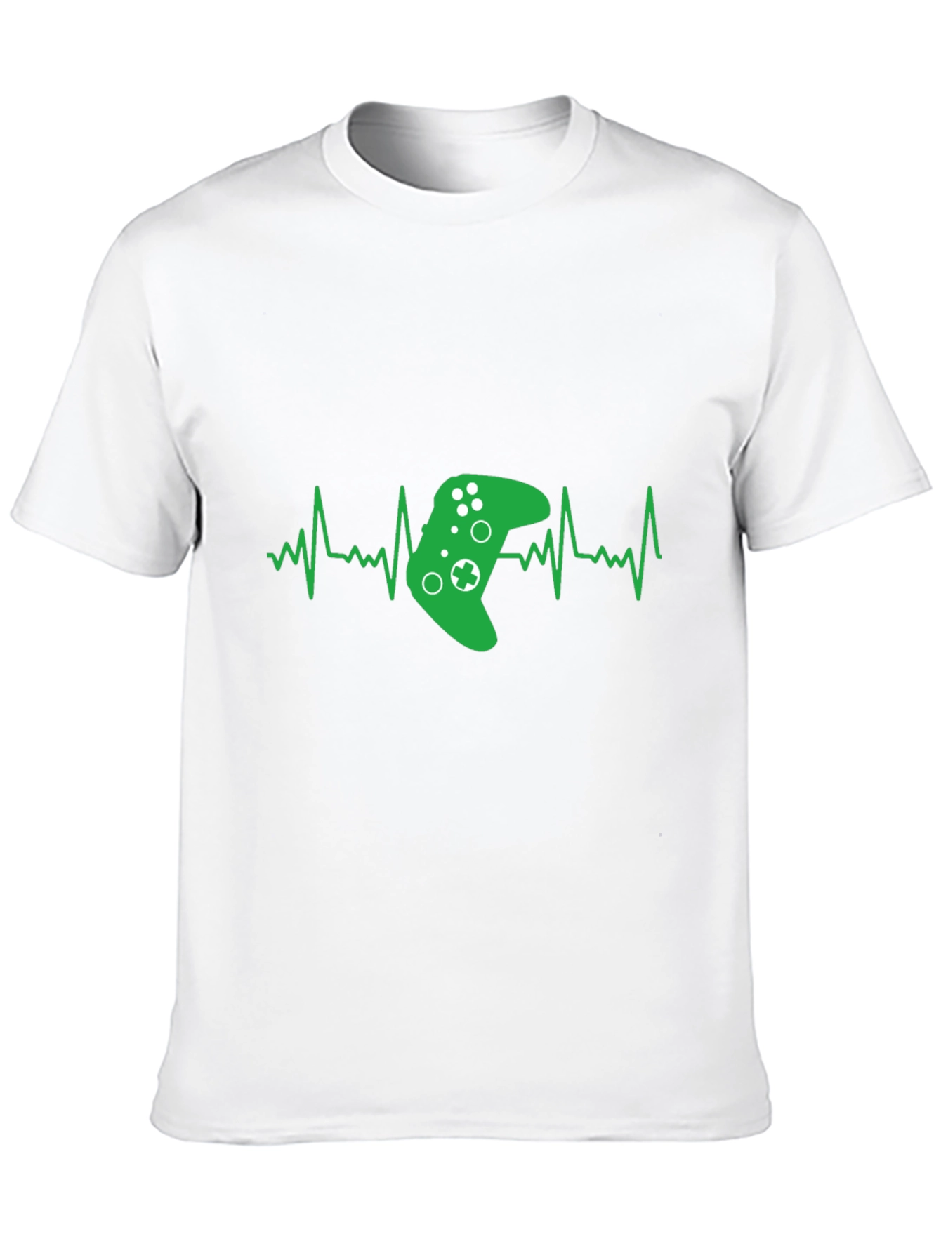 Black Gamer Heartbeat T-Shirt - Black Cotton Gaming Tee view 10