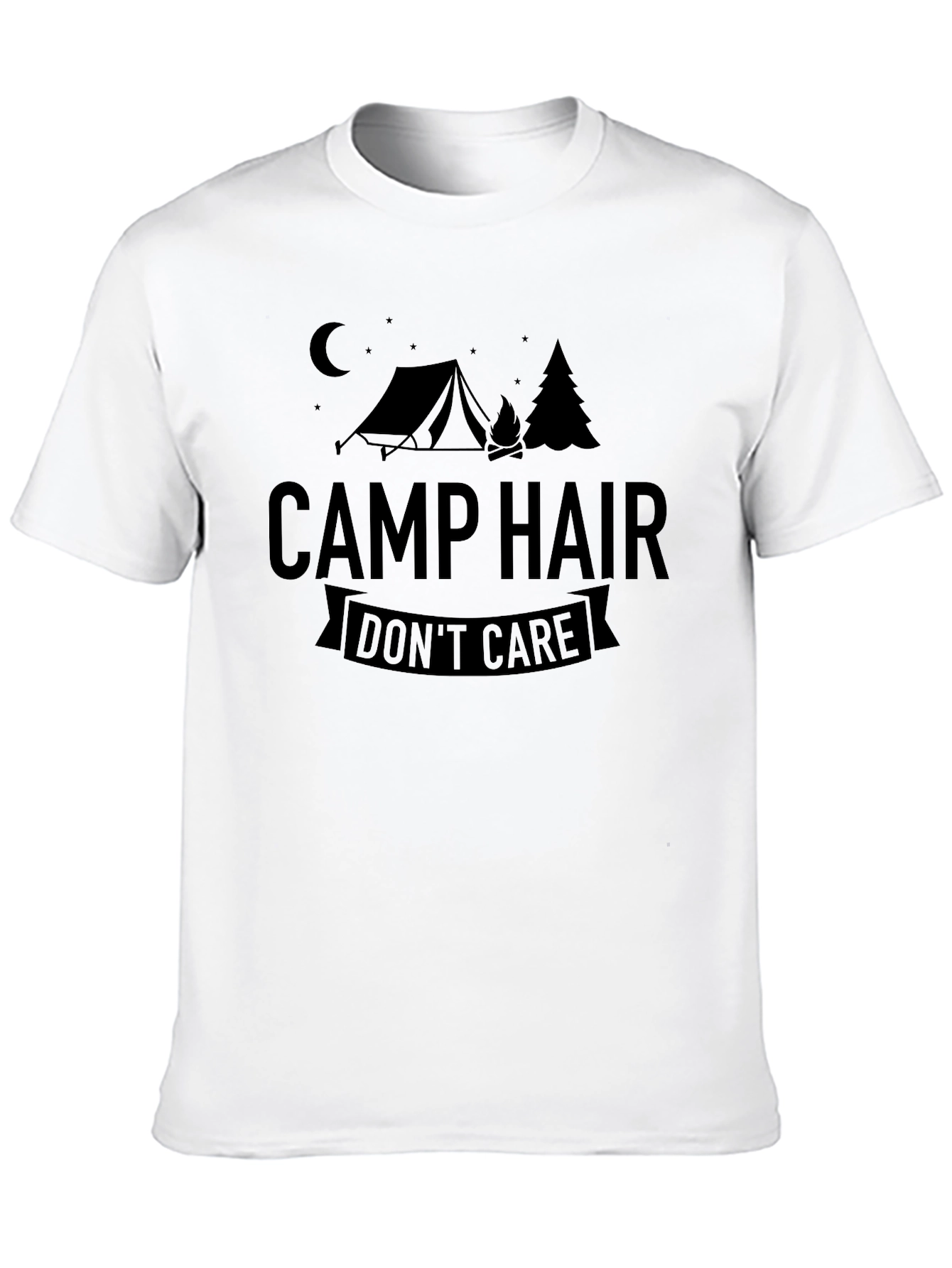 Black Camp Hair Don't Care T-Shirt - Black view 10