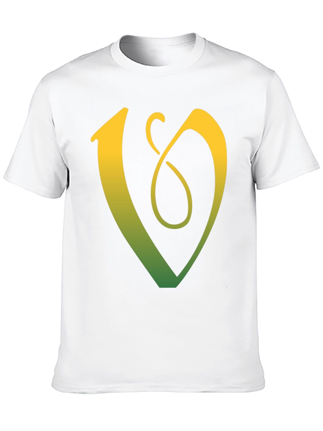 Black Unique Gradient Letter V Graphic Tee - Black view 10