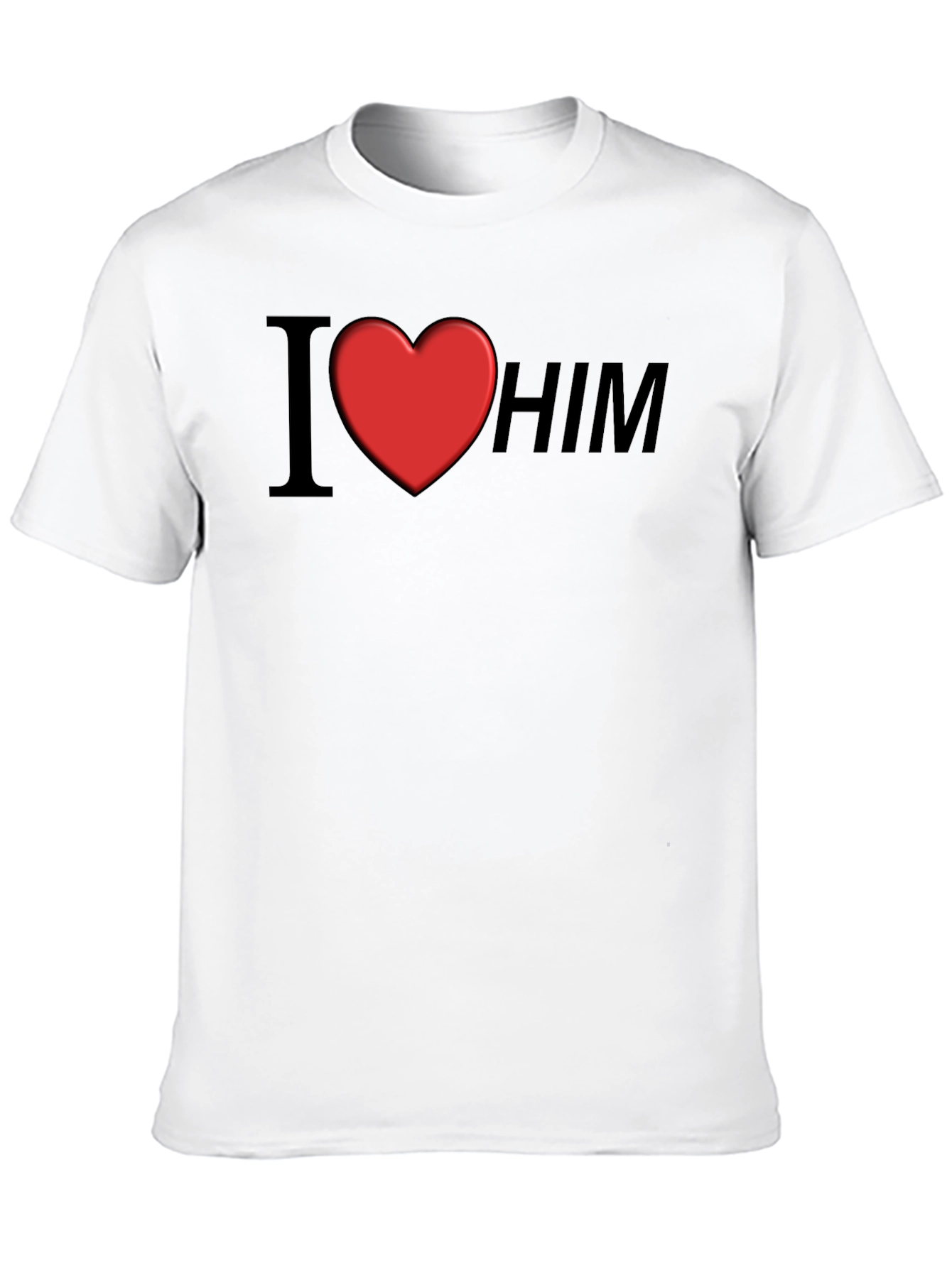 Black I Heart Him Graphic Tee - Black Unisex T-Shirt view 10