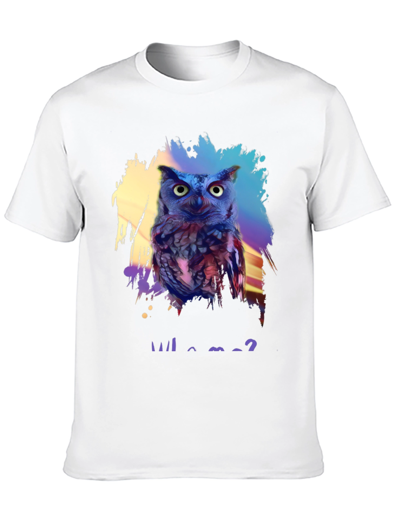Black Who Me? Owl Graphic Print Black T-Shirt view 10