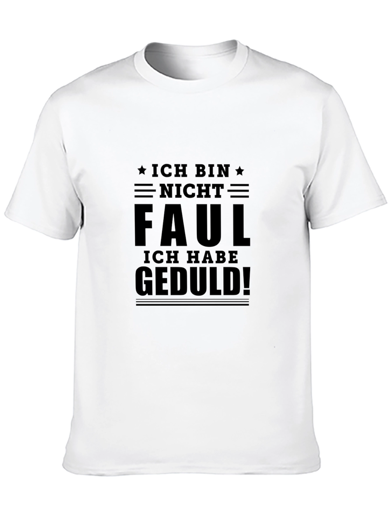 Black Ich Bin Nicht Faul T-Shirt German Lazy Patience view 10