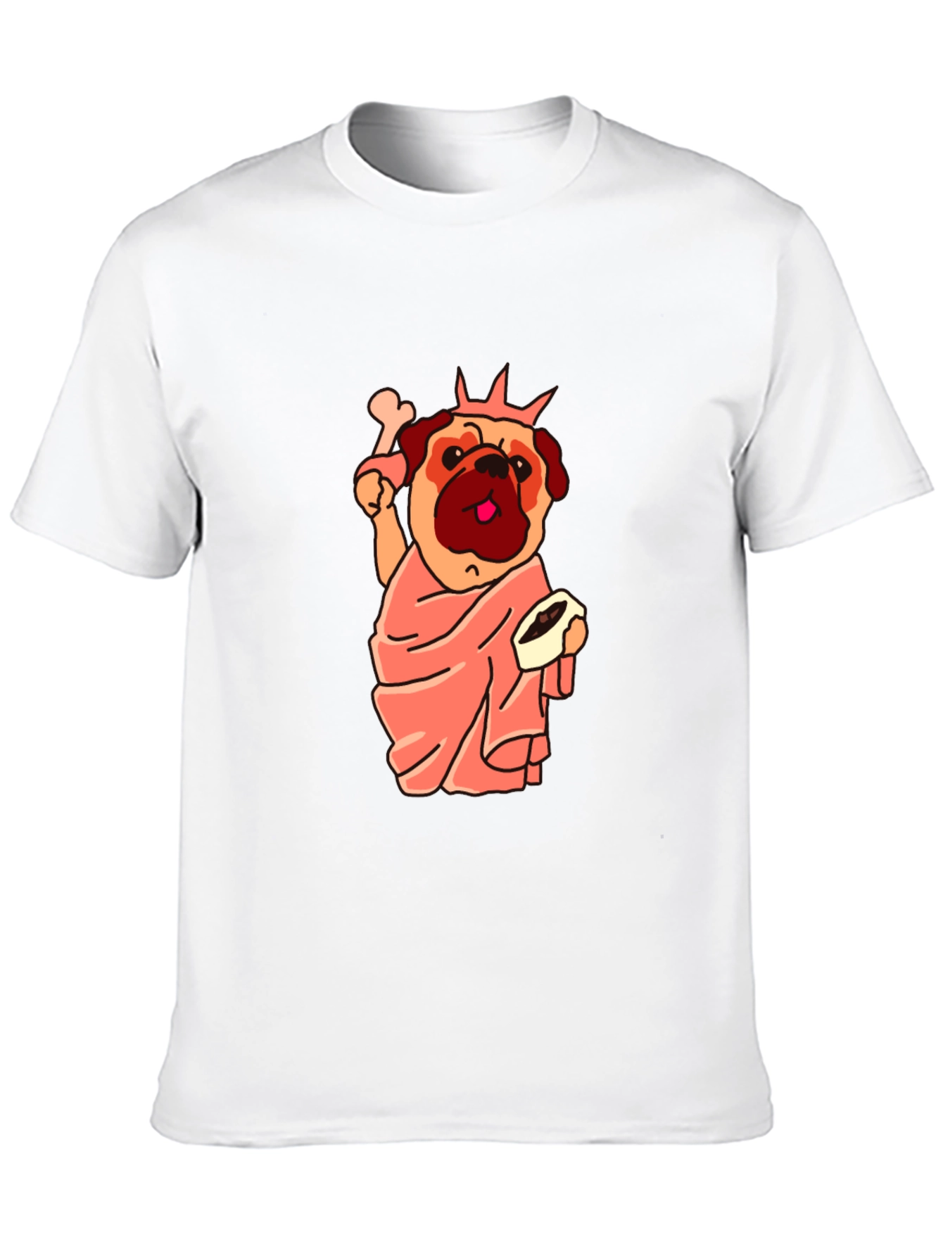 Black Statue of Liberty Pug Graphic Tee view 10