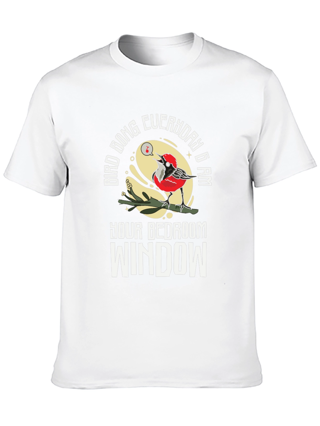Black Bird Song Everyday T-Shirt - Funny Bird Lover Tee view 10