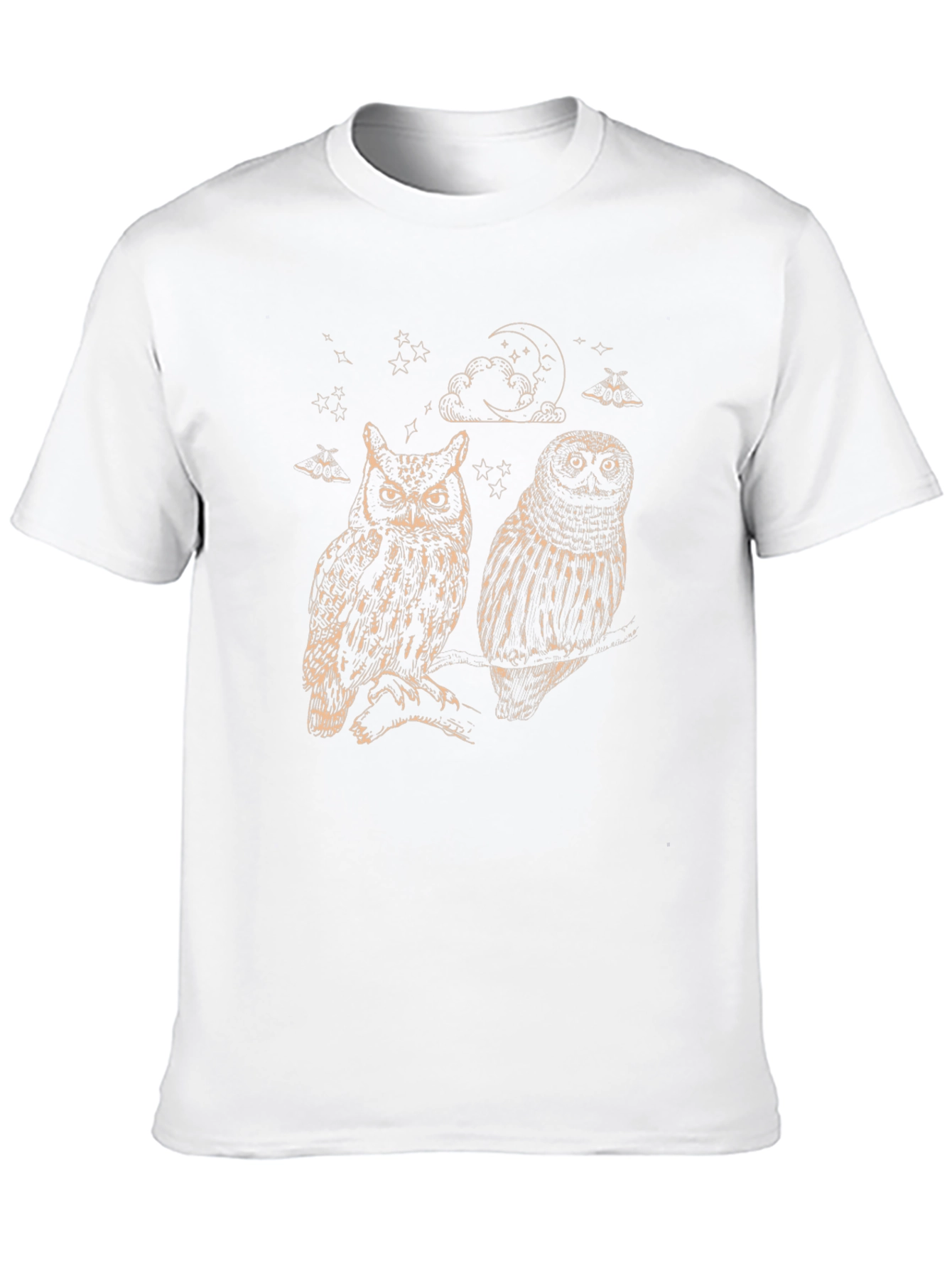 Black Two Owls Graphic Print Black T-Shirt view 10