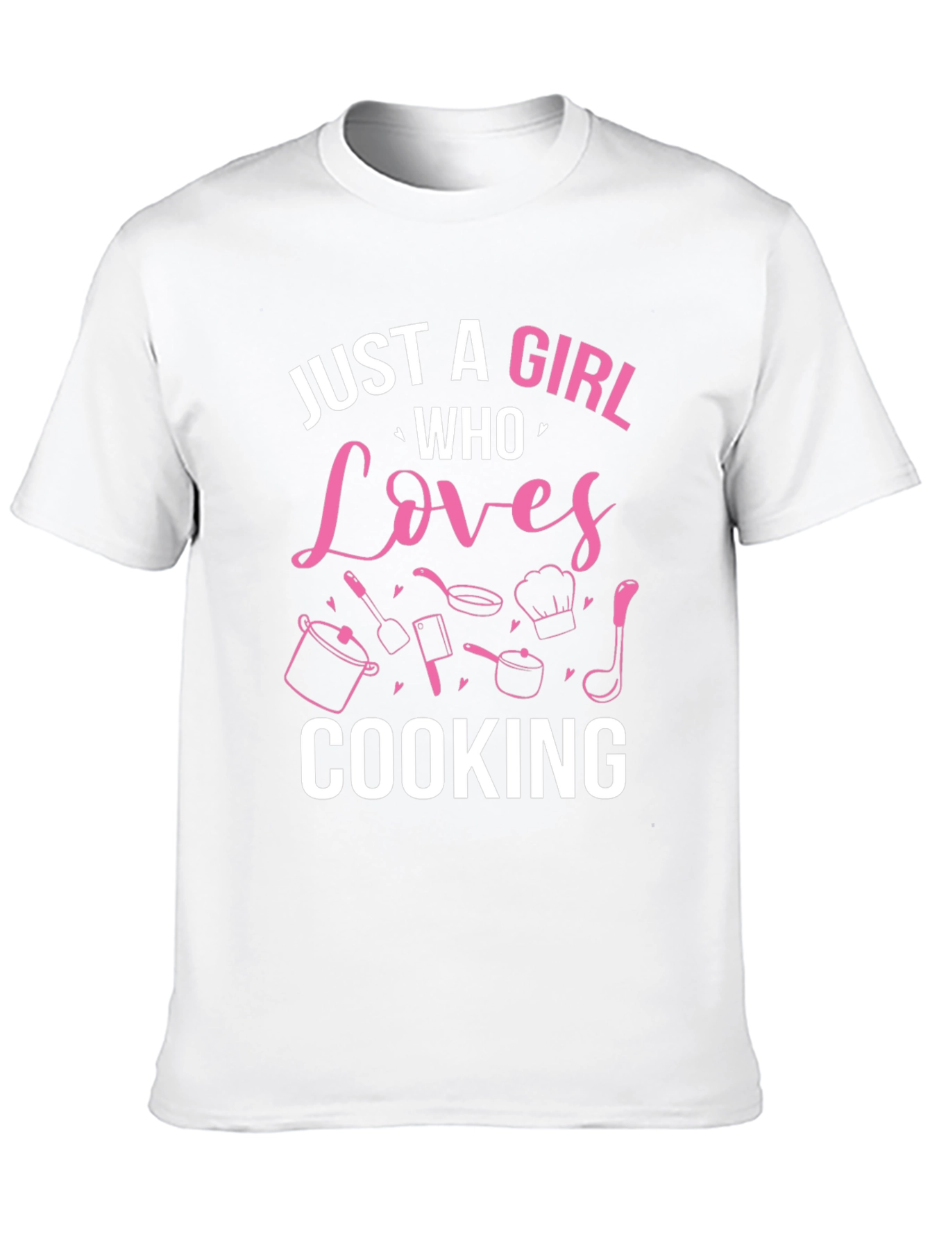 Black Just A Girl Who Loves Cooking - Funny T-Shirt view 10