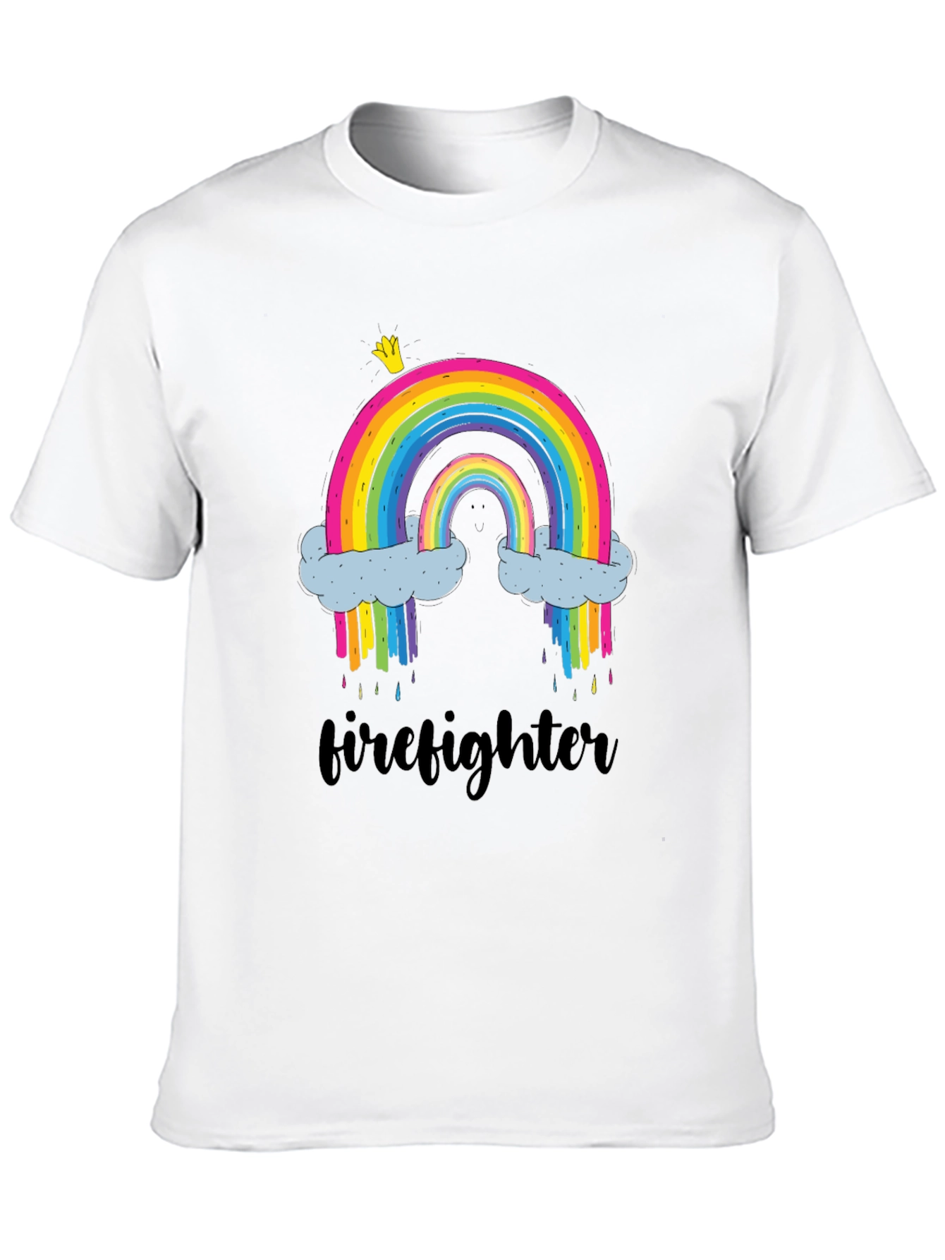 Black Rainbow Firefighter Graphic Tee - Unisex view 10