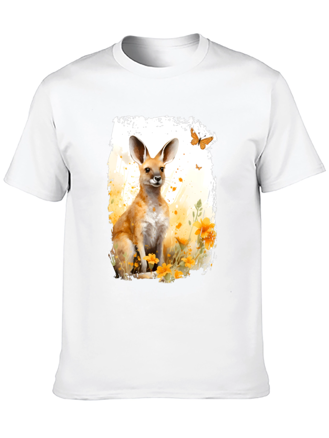 Black Kangaroo Watercolor Graphic Tee view 10