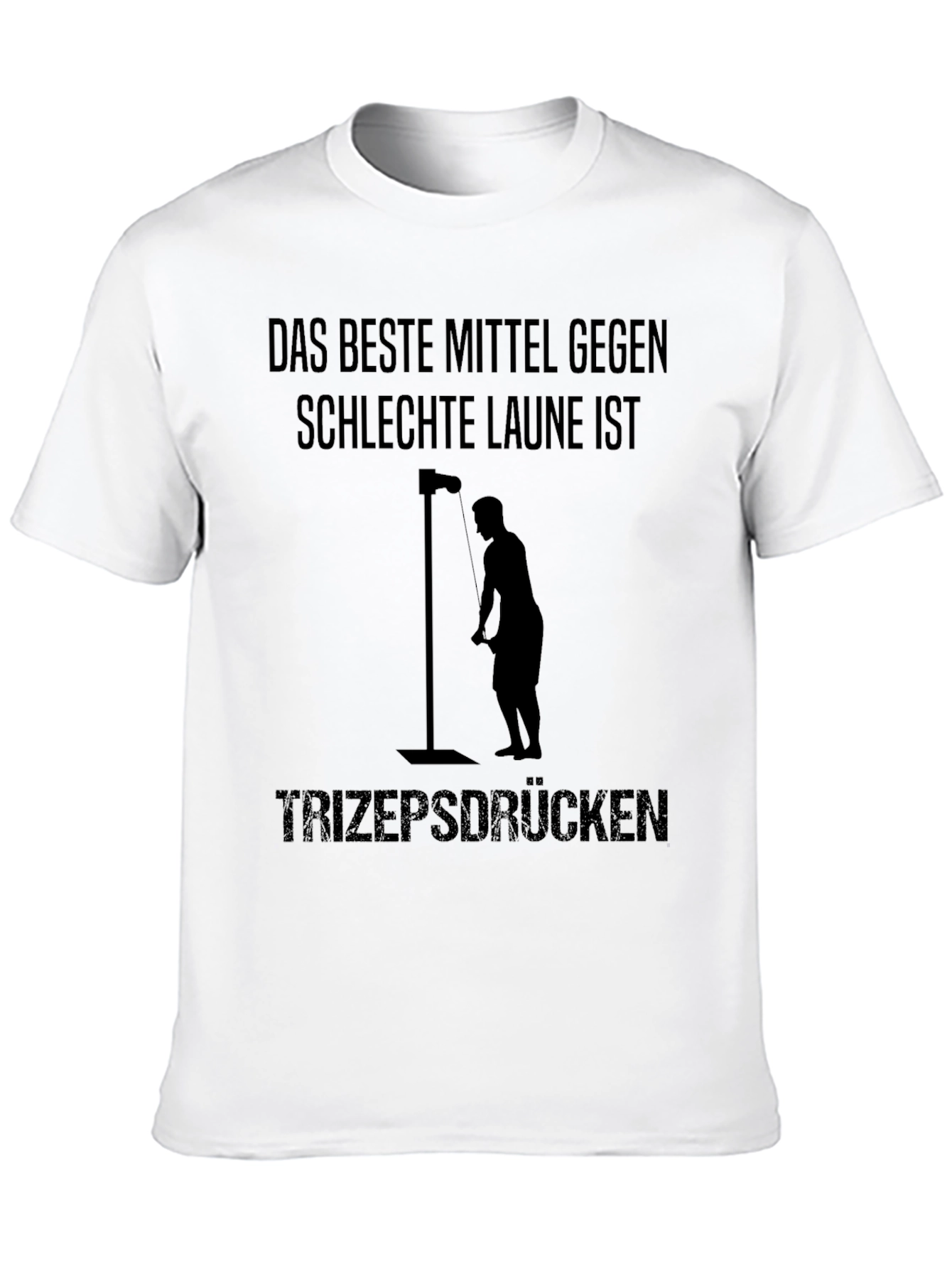 Black Funny Gym T-Shirt: Triceps Workout Mood Booster view 10