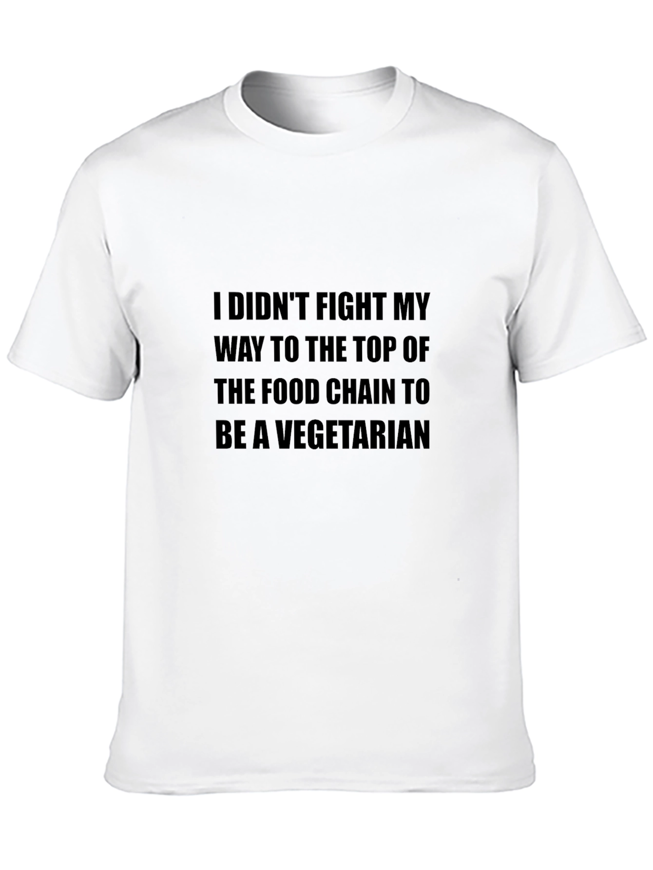 Black Funny Vegetarian T-Shirt - Food Chain Top view 10