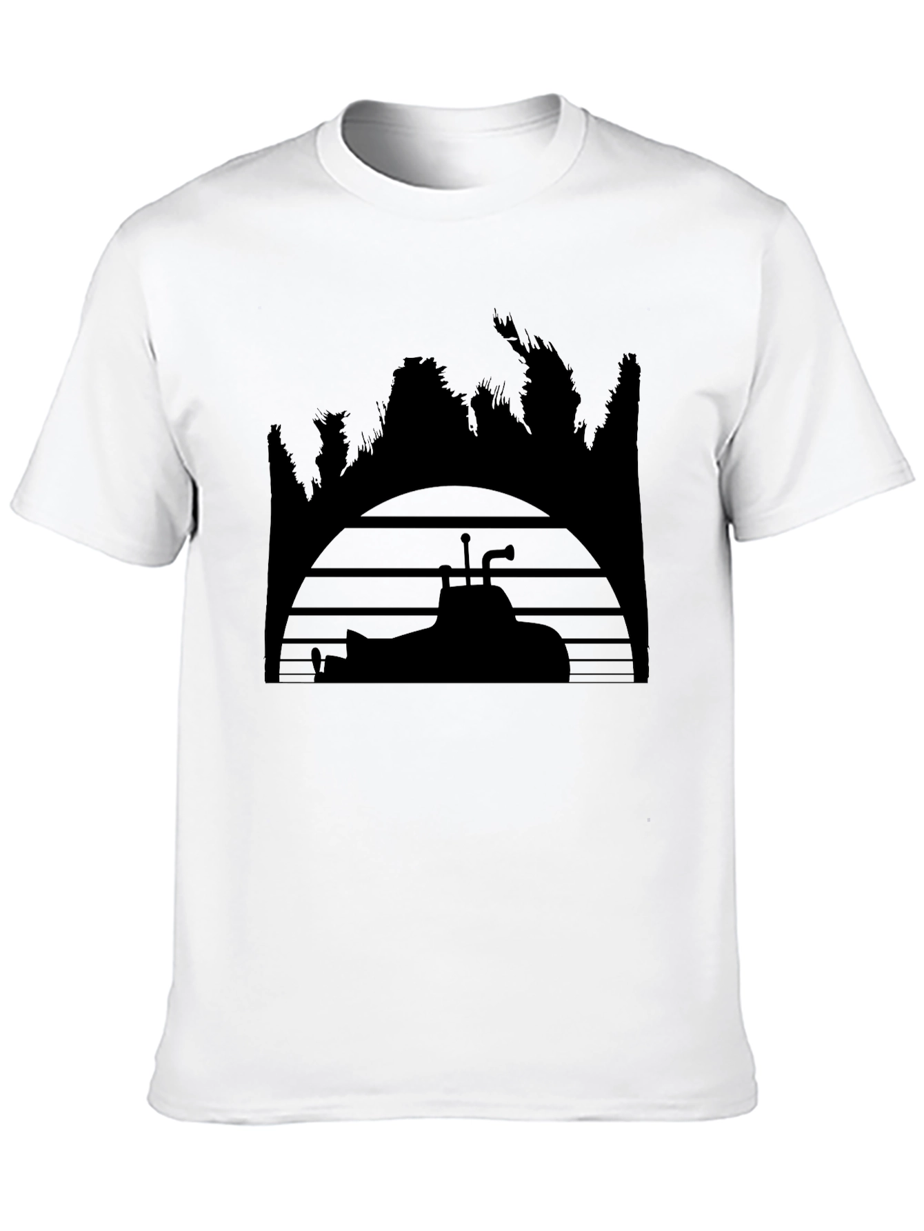 Black Retro Submarine Graphic T-Shirt - Black view 10