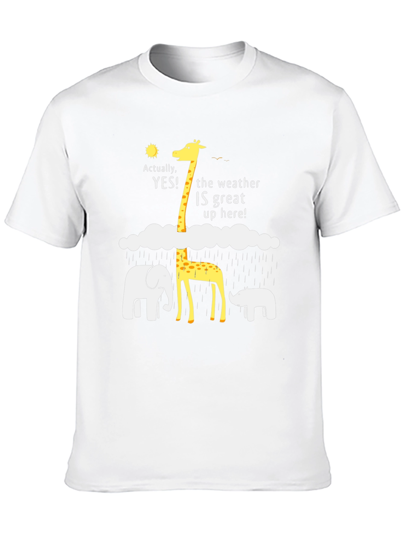 Black Funny Weather Giraffe T-Shirt view 10