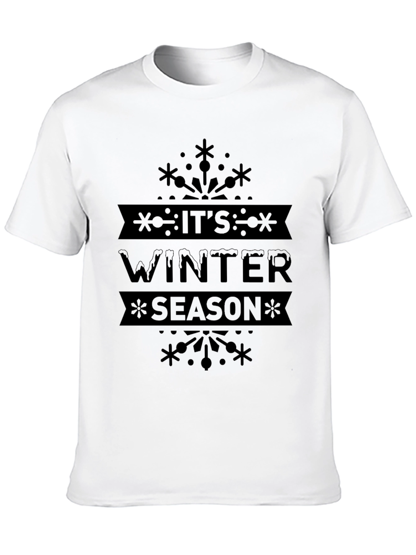 Black It's Winter Season Black T-Shirt view 10